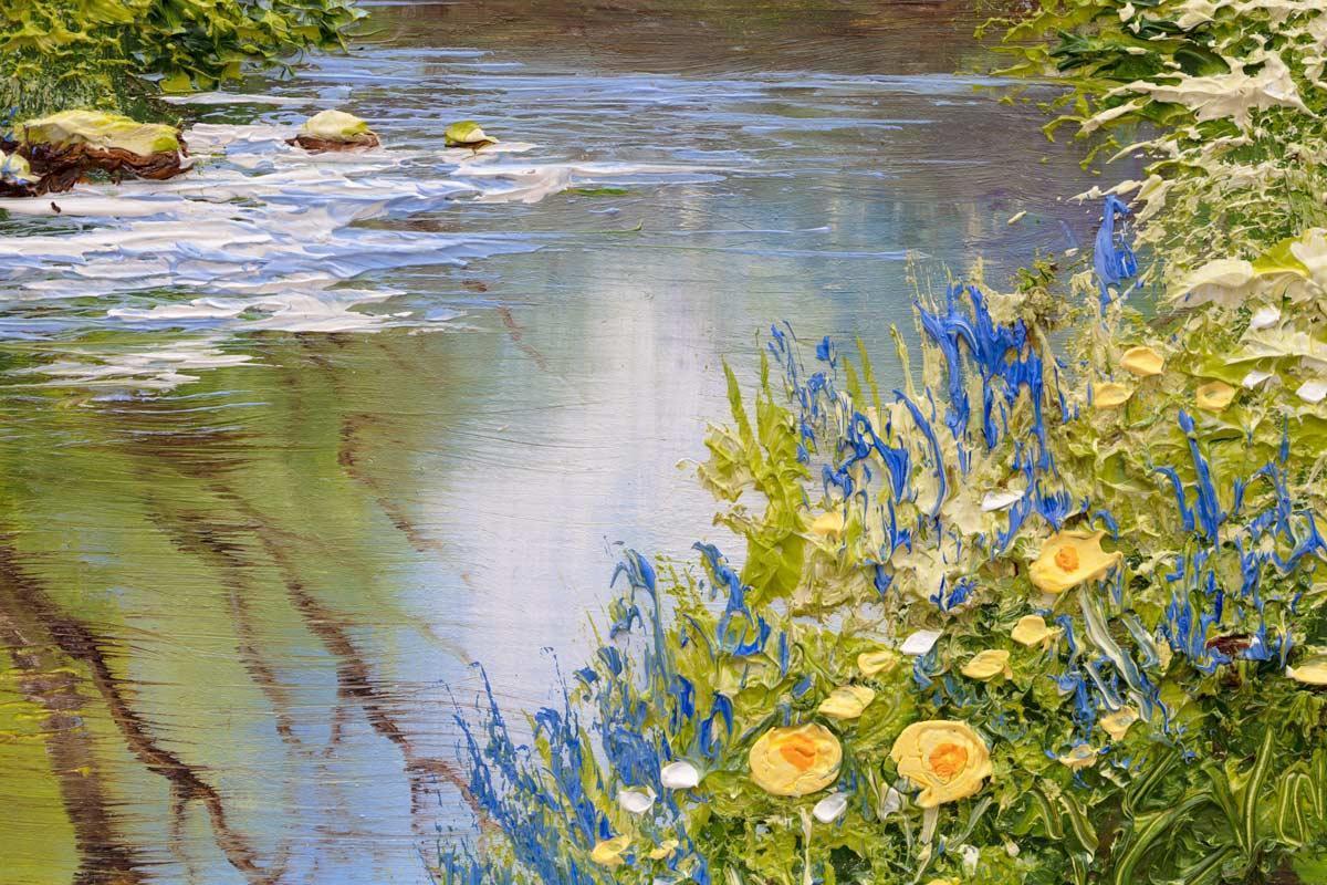 Original 'A Day in Spring' Painting - Handmade Artwork for Home Decor, Office & Gift Giving - Perfect for Living Room, Bedroom & Wedding Presents