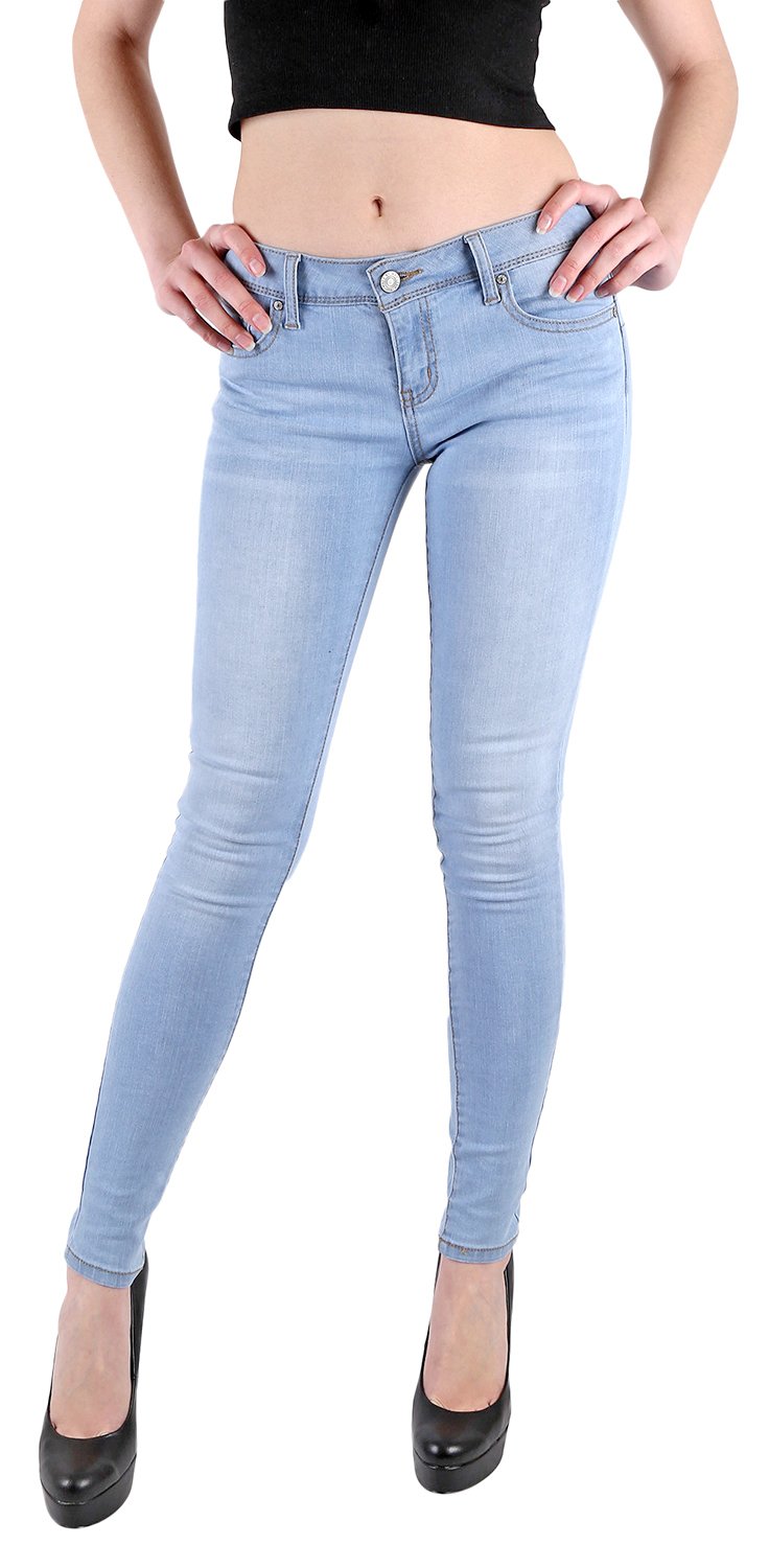 Wax Women's Juniors Stretchy Skinny Jeans - Light Denim Size 13 | Comfortable Slim Fit Denim Pants for Teens & Young Adults | Perfect for School, Casual Outings & Everyday Wear