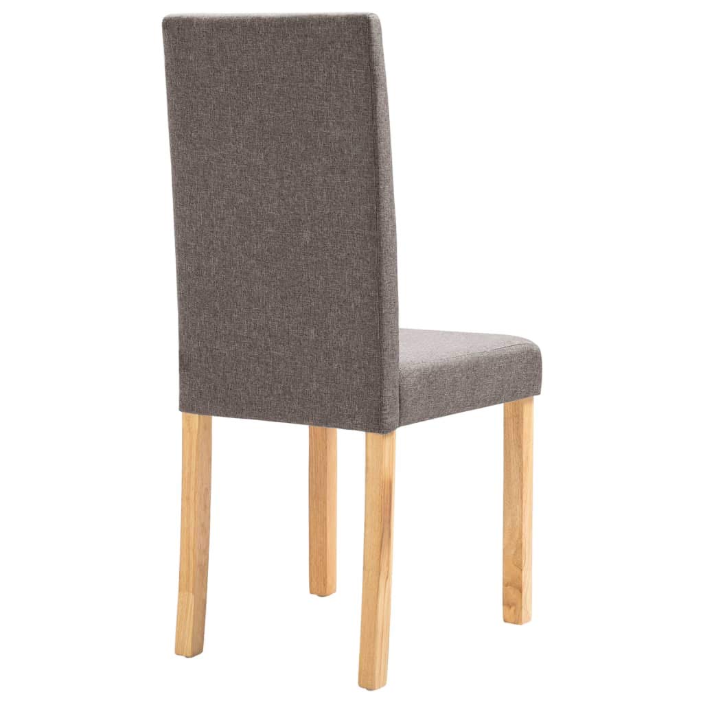SKM Modern Dining Chairs Set of 4 - Taupe Fabric Upholstered Kitchen Chairs with Sturdy Metal Legs - Comfortable Seating for Dining Room, Kitchen, Breakfast Nook and Small Spaces