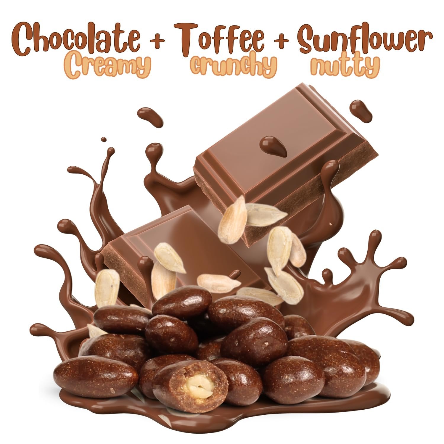 Delicious Milk Chocolate Toffee Covered Sunflower Seeds - Perfect for Snacking, Baking & Gift Giving