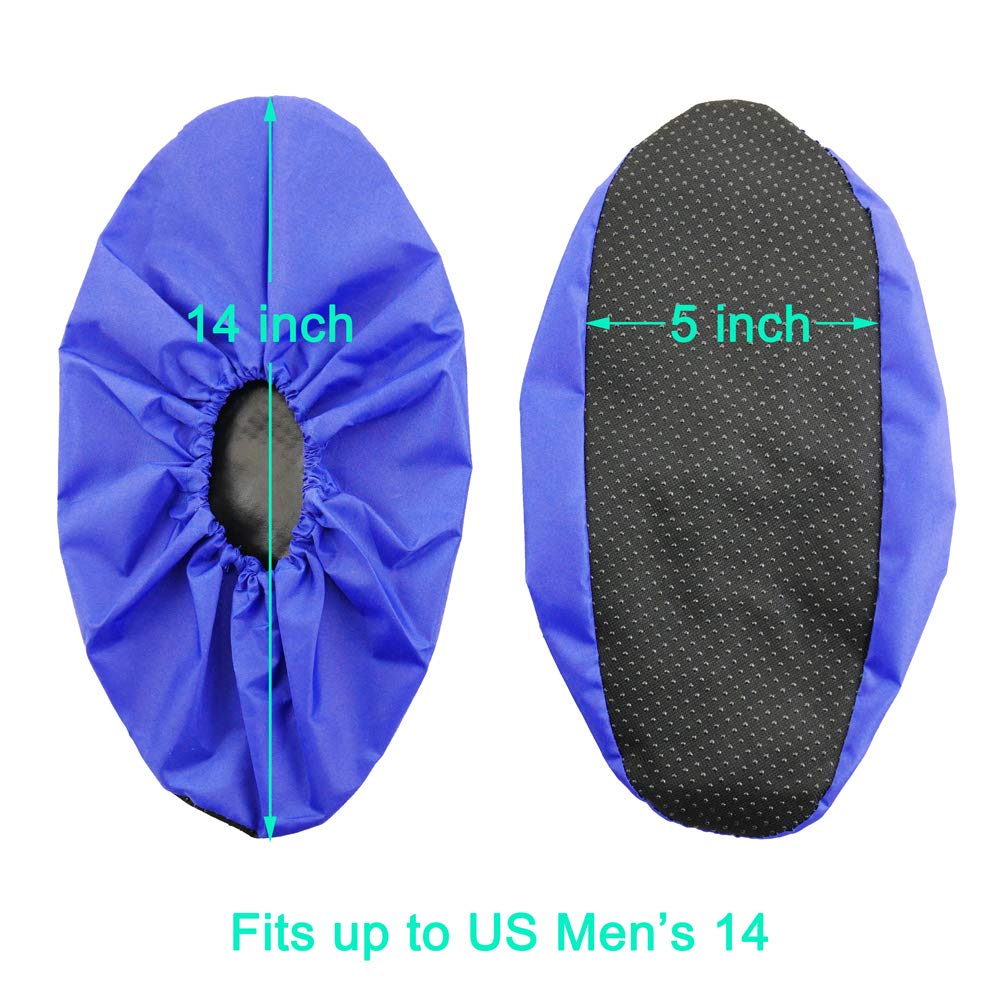 Waterproof Non-Slip Reusable Shoe Covers for Contractors - Washable Boot Protectors for Real Estate, Construction & Home Use - Keep Floors & Carpets Clean - 5 Pairs (XL, Blue) - Perfect for Indoor Work, Home Renovations & Property Showings