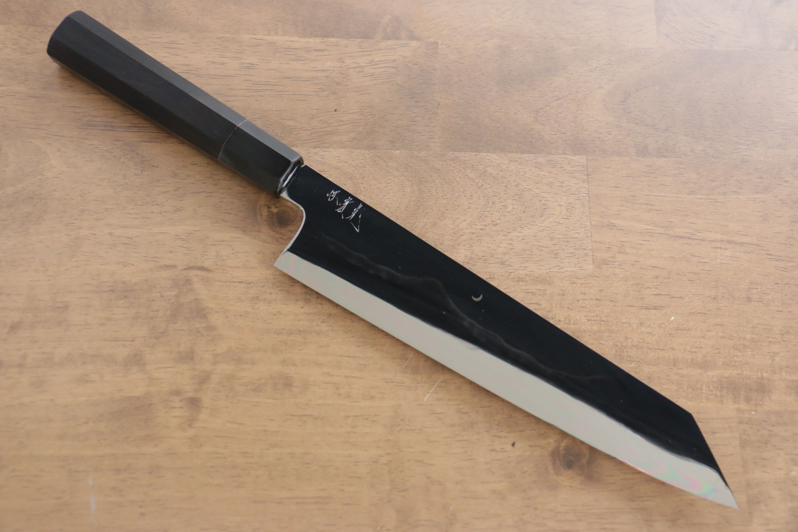 Jikko Fujisan Honyaki White Steel No.3 Kiritsuke Gyuto Japanese Chef Knife 240mm - Ebony Wood Handle - Professional Kitchen Knife for Sushi, Meat Cutting & Precision Cooking