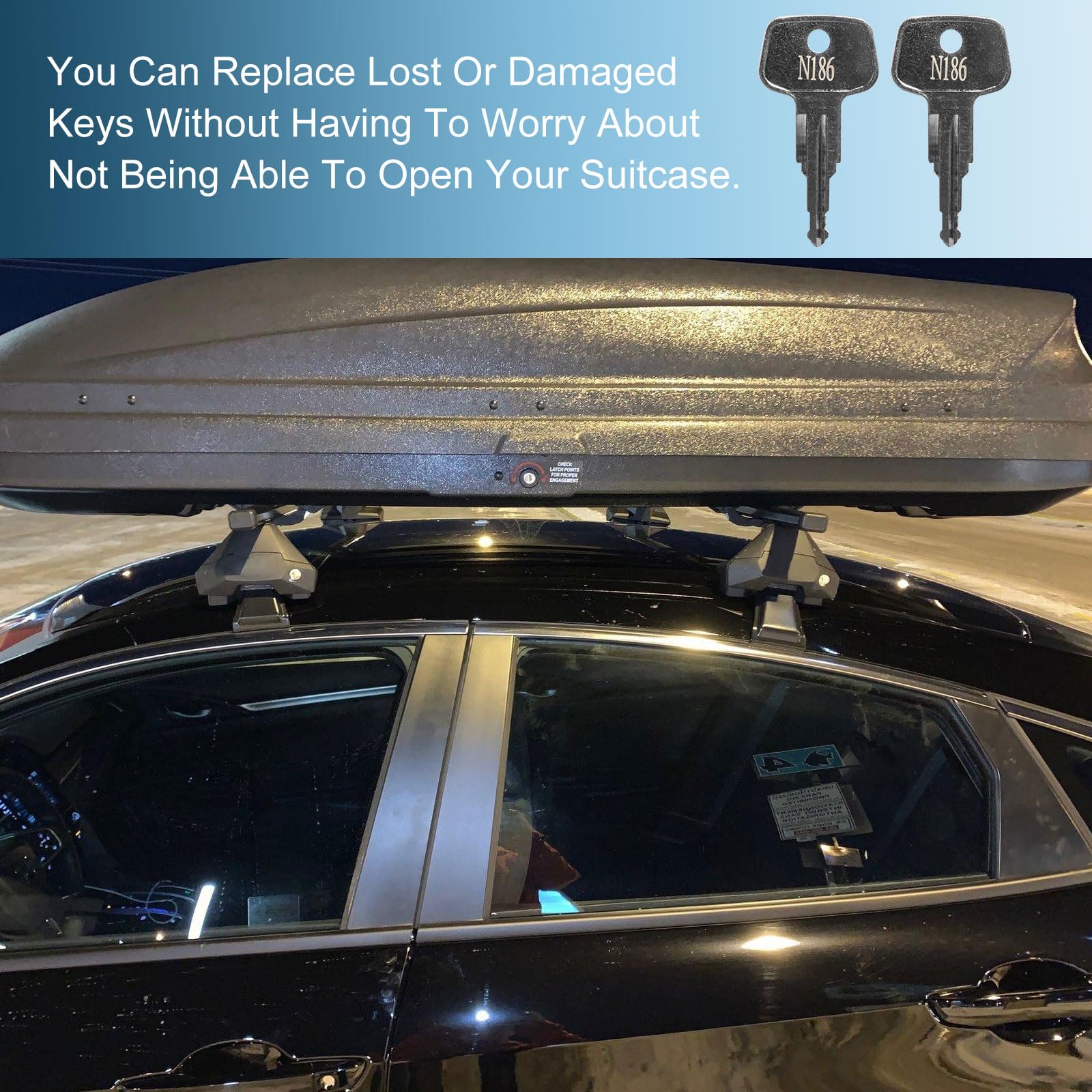 Thule-Compatible N186 Car Rack Replacement Key (2-Pack) - Fits Roof Racks, Cargo Boxes, Carriers & Crossbars - Perfect for Outdoor Adventures & Road Trips