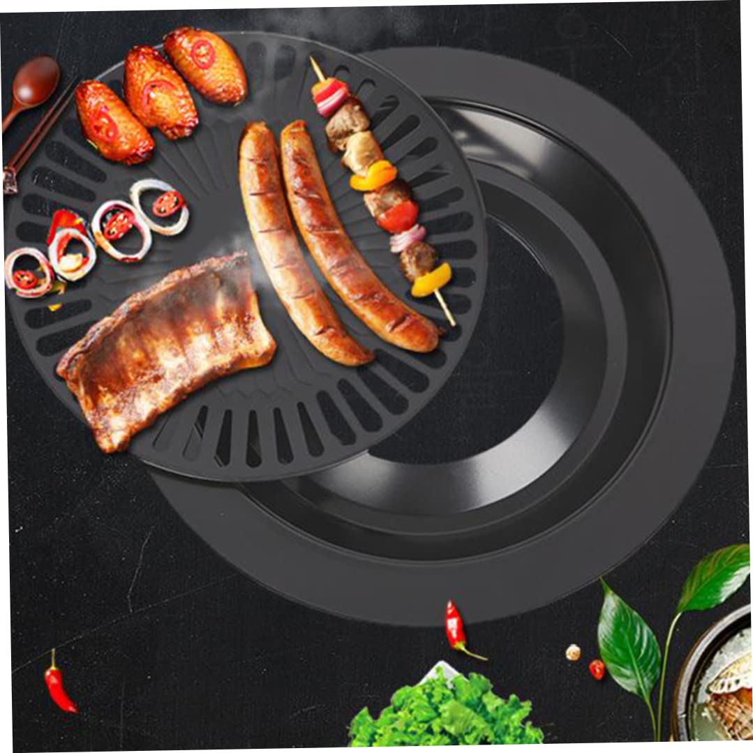 Non-Stick Korean BBQ Grill Pan - Indoor Stovetop Grill Plate for Gas & Electric Cooktops - Perfect for Korean BBQ, Bulgogi, Steak & Home Cooking