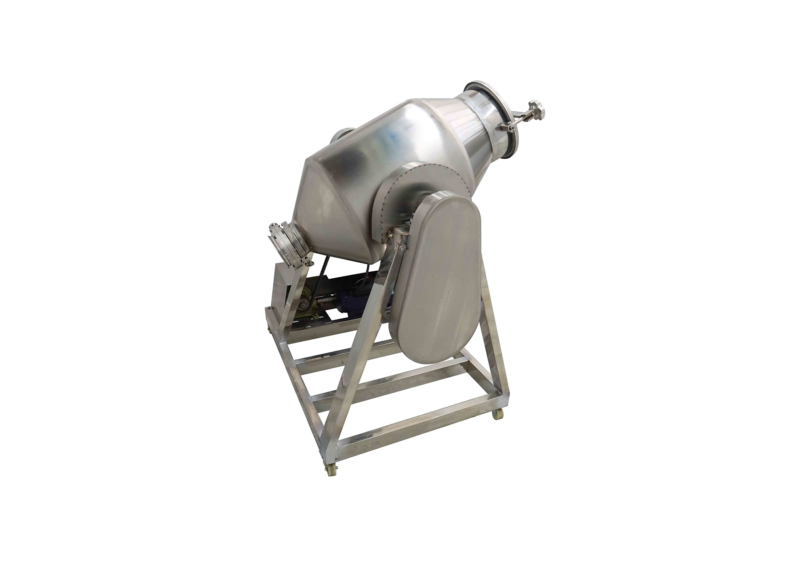 INTSUPERMAI 100L Stainless Steel Dry Powder Mixer - 110V Industrial Blender for Metal, Food, Abrasive Materials | Perfect for Metallurgy, Pharmaceuticals & Bulk Powder Mixing