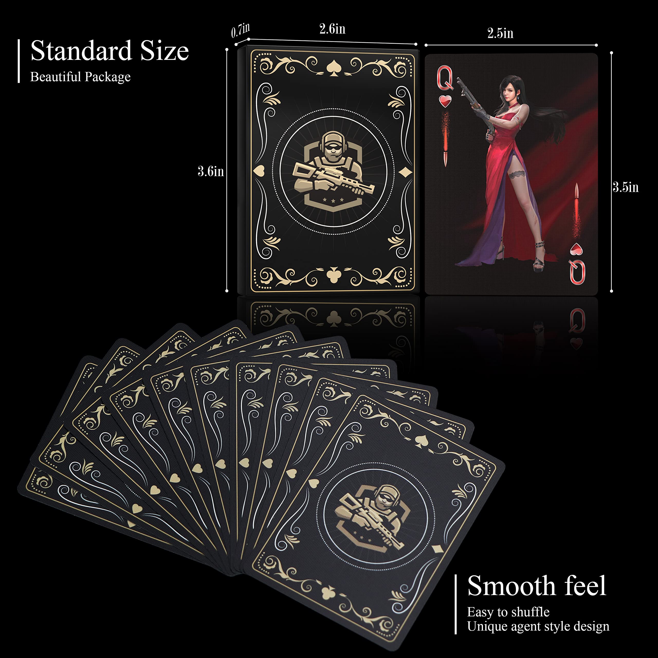 Premium WJPC Warrior Gold Waterproof Playing Cards - Luxury Gift Box Deck for Poker, Blackjack & Casino Games | Ideal for Adults Parties, Travel, Camping & Outdoor Activities