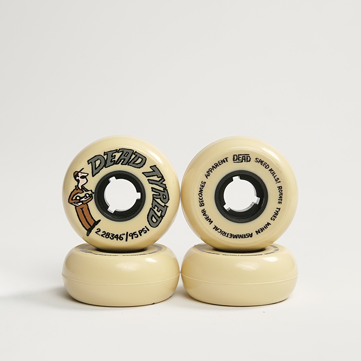 Dead Tyred 58mm/95a Skateboard Wheels (4 Pack) - High Performance Wheels for Street Skating & Tricks