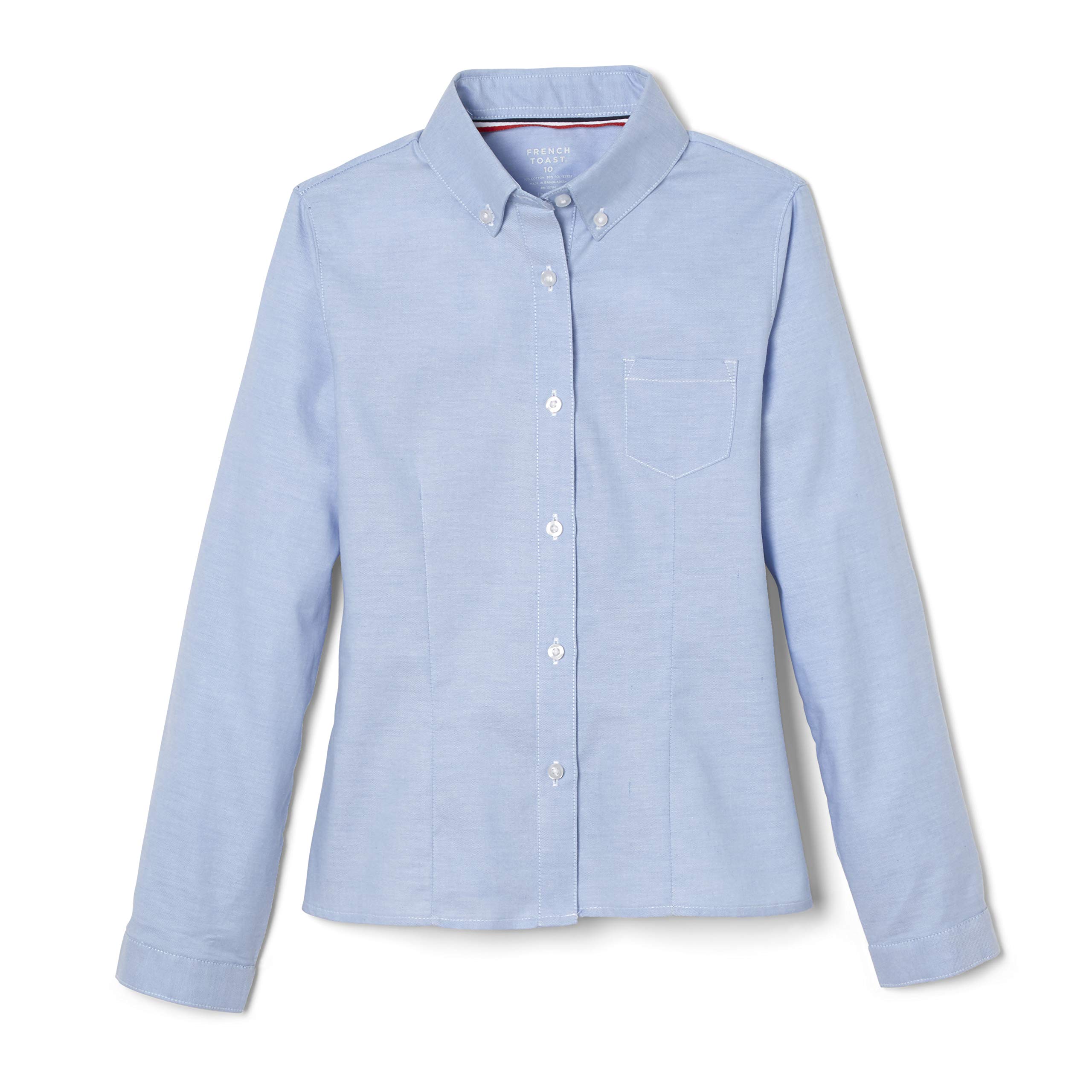 French Toast Girls' Long Sleeve Oxford Blouse - Classic School Uniform Shirt for Girls, Comfortable Cotton Blend Top for School, Church & Special Occasions