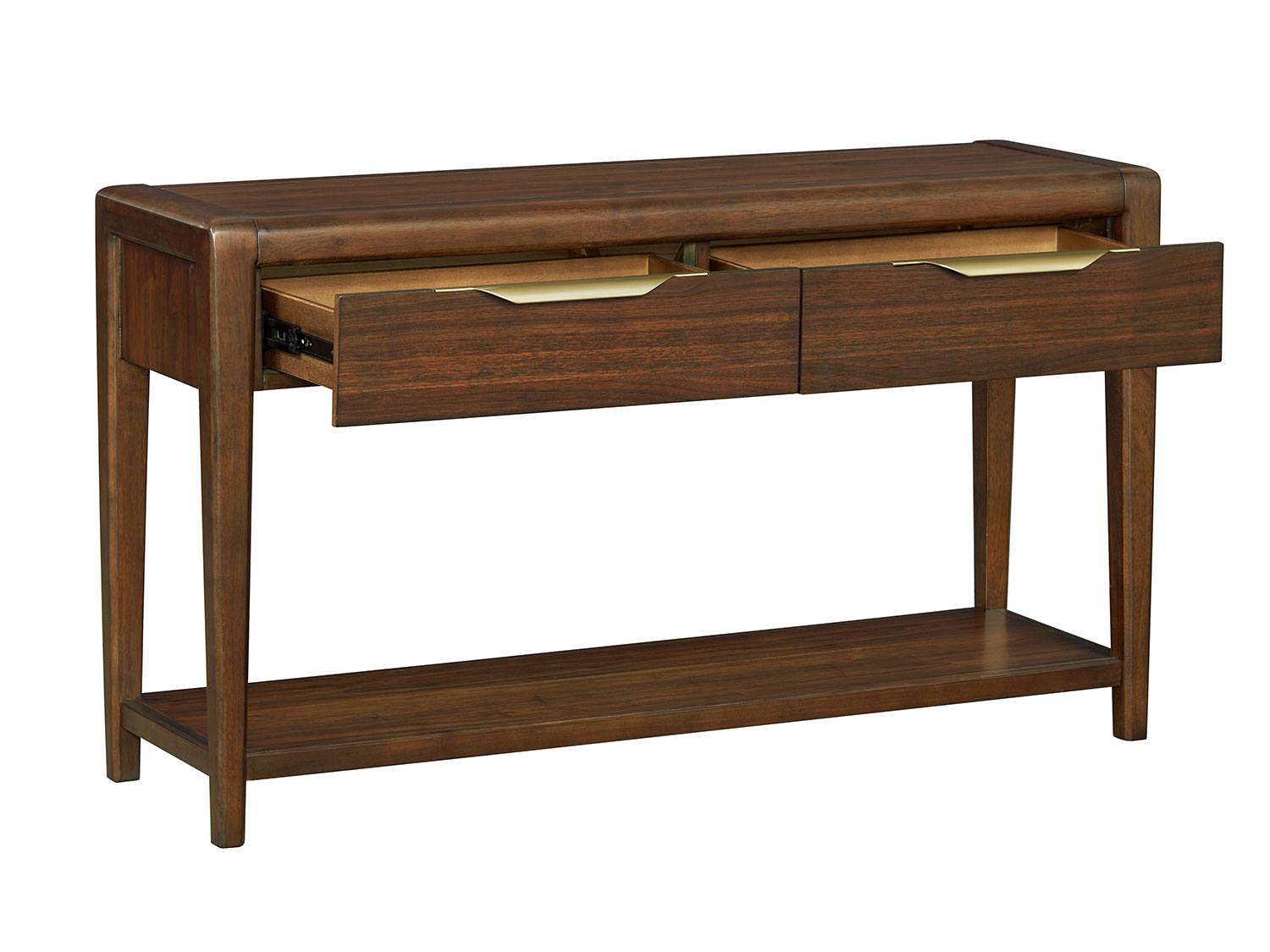 Anders 52-Inch Sofa Table - Dark Walnut Finish - Console Table for Living Room, Entryway, or Behind Couch - Sturdy Wooden Hallway Table with Storage Shelf