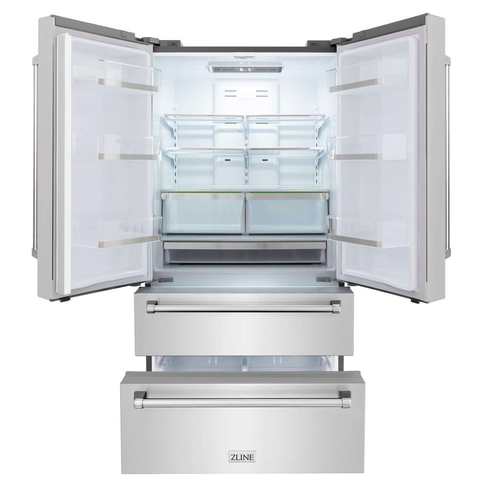 ZLINE 30-inch Stainless Steel Kitchen Package - Refrigerator, Gas Rangetop, Range Hood, Wall Oven & Dishwasher (5KPR RTRH30 AWSDWV) - Perfect for Modern Home Chefs & Kitchen Remodels