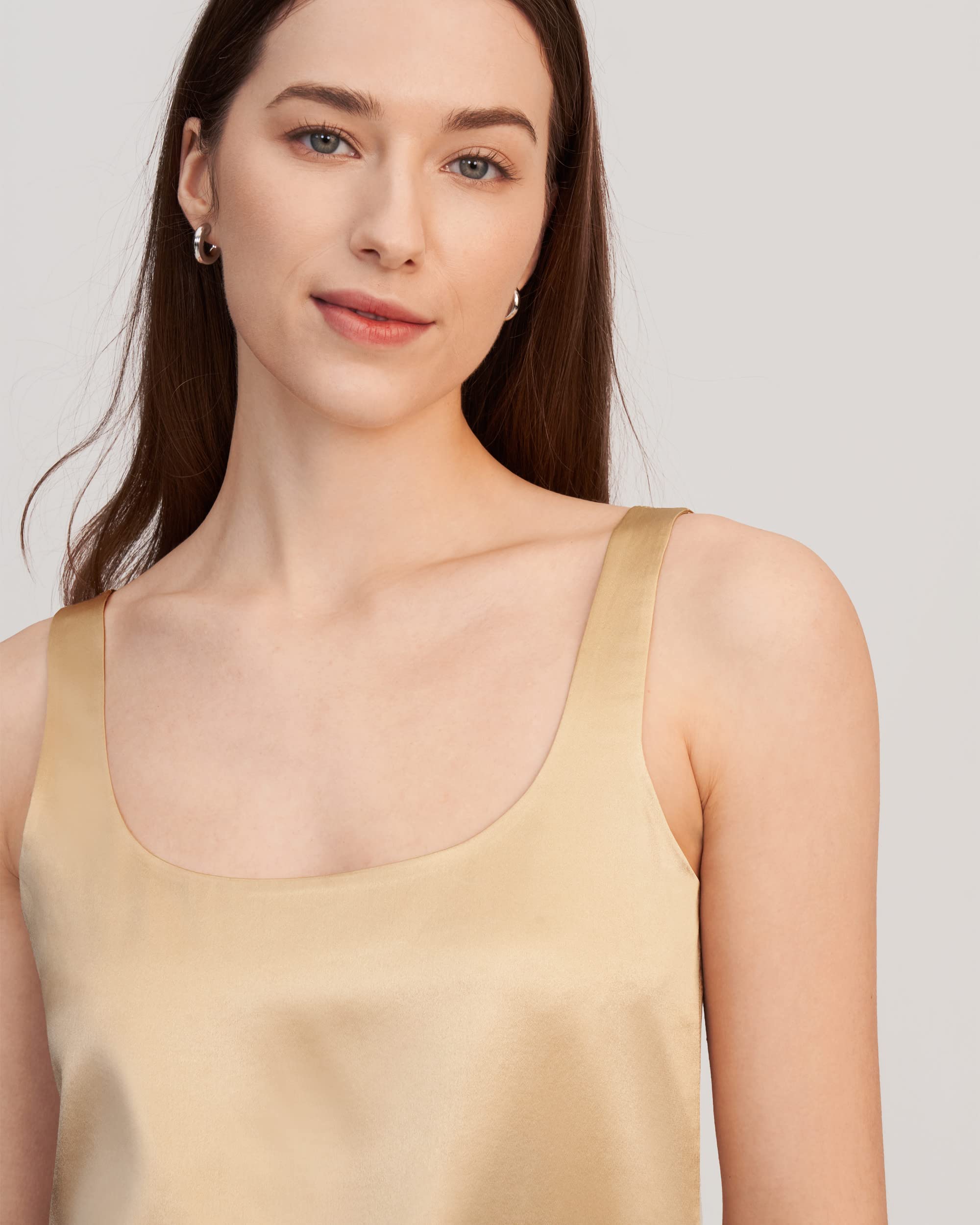 LilySilk 100% Pure Mulberry Silk Camisole for Women - U Neck U Back Soft & Breathable Silk Tank Top - Sleeveless Cami Tops for Summer - Perfect for Layering, Sleepwear & Casual Outfits