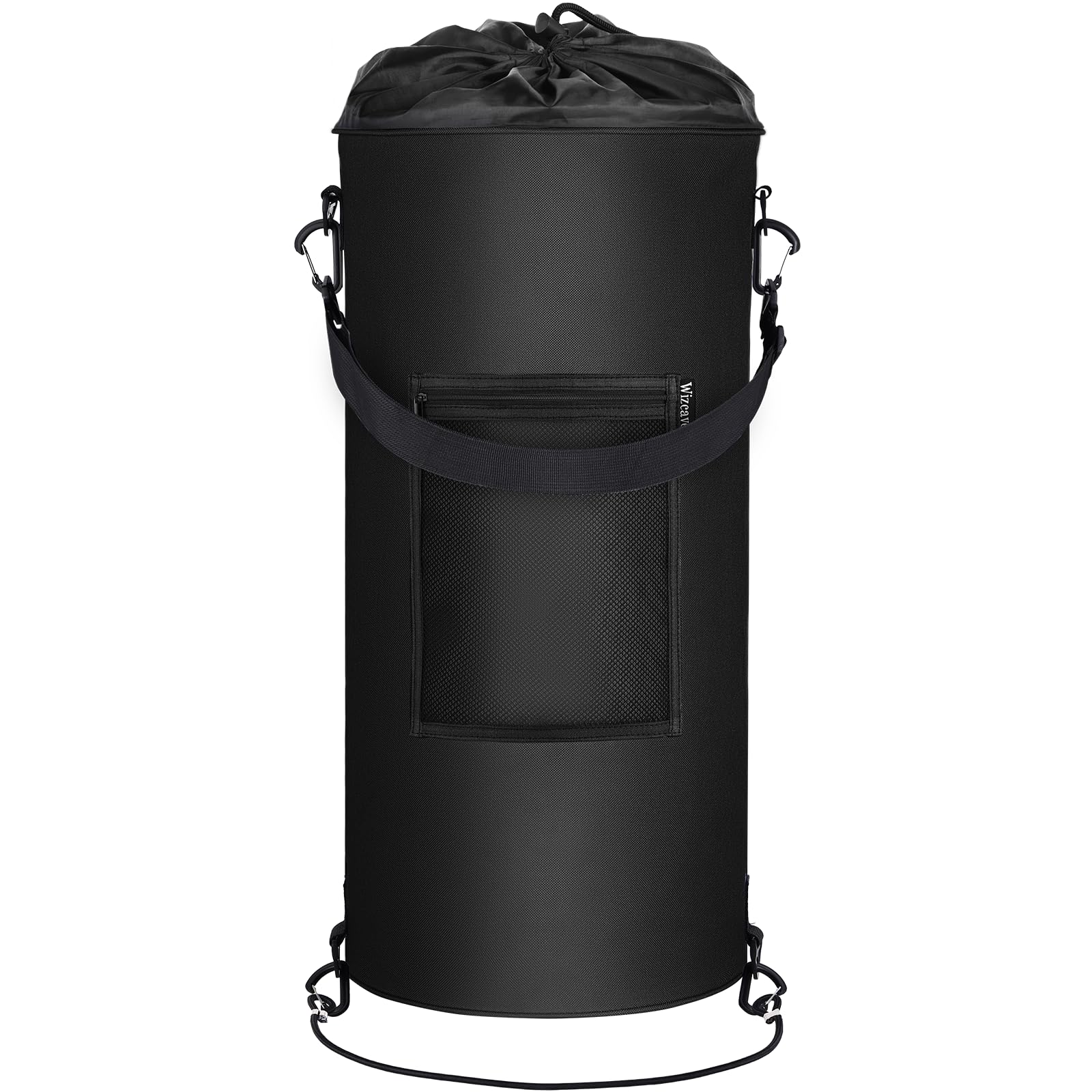 Wizcave Reusable Boat Trash Can - Leakproof 10-13 Gallon Marine Garbage Bin with Clips, Portable Pontoon Boat Storage Accessories for Boating, Camping, RV & Kayak (Classic Black) - Perfect for Outdoor Adventures & Water Activities