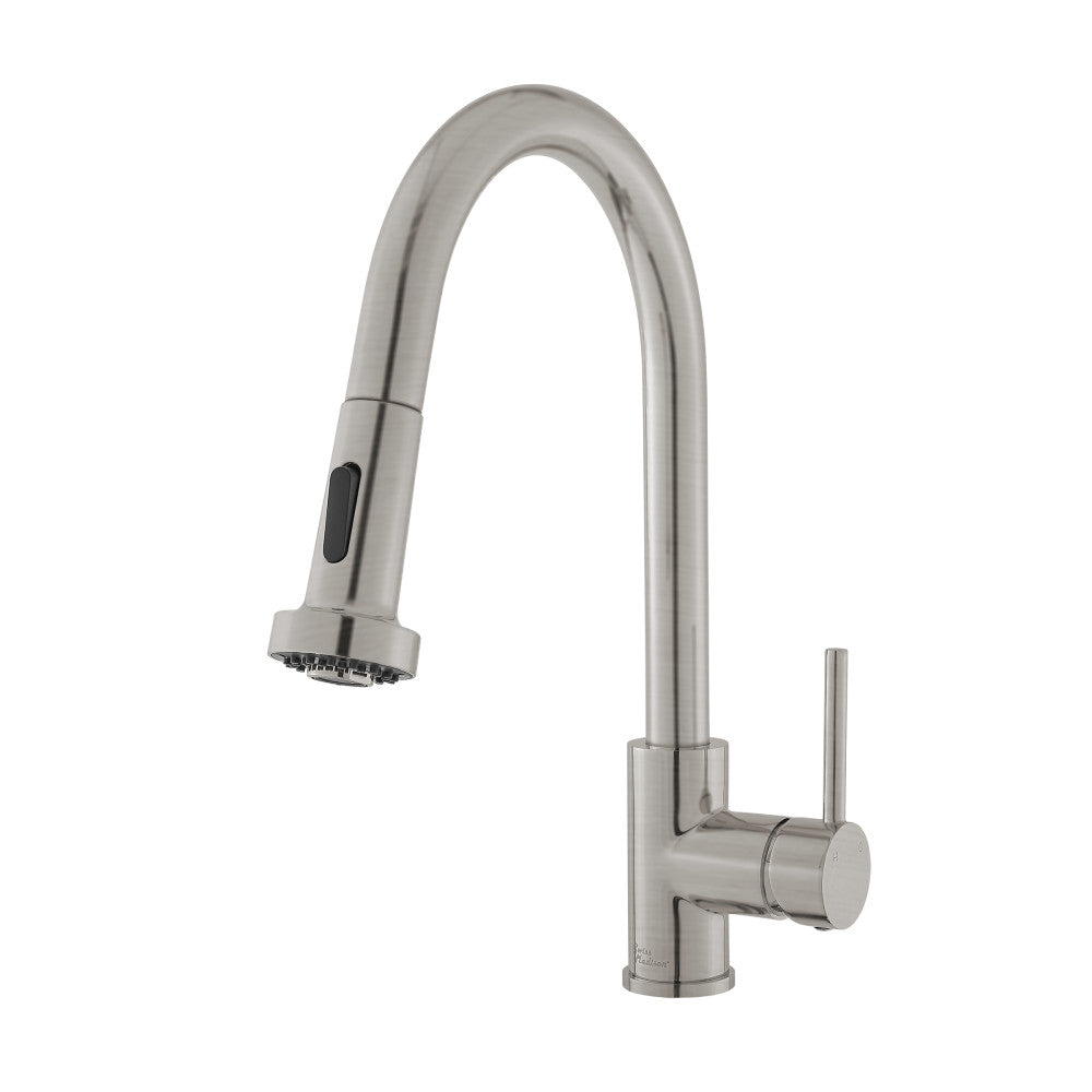 Brushed Nickel Single Handle Pull Down Kitchen Faucet - Modern High Arc Sprayer for Easy Dishwashing & Food Prep | Perfect for Small to Large Sinks | Durable & Stylish Home Upgrade