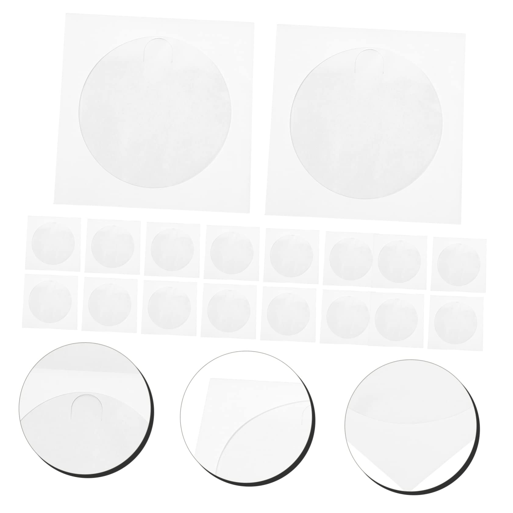Mikikit 100pcs White Paper CD/DVD Sleeves Envelopes - Eco-Friendly Cardboard Storage Holder for CDs, DVDs, Discs | Perfect for Organizing, Protecting & Storing Media Collections at Home or Office