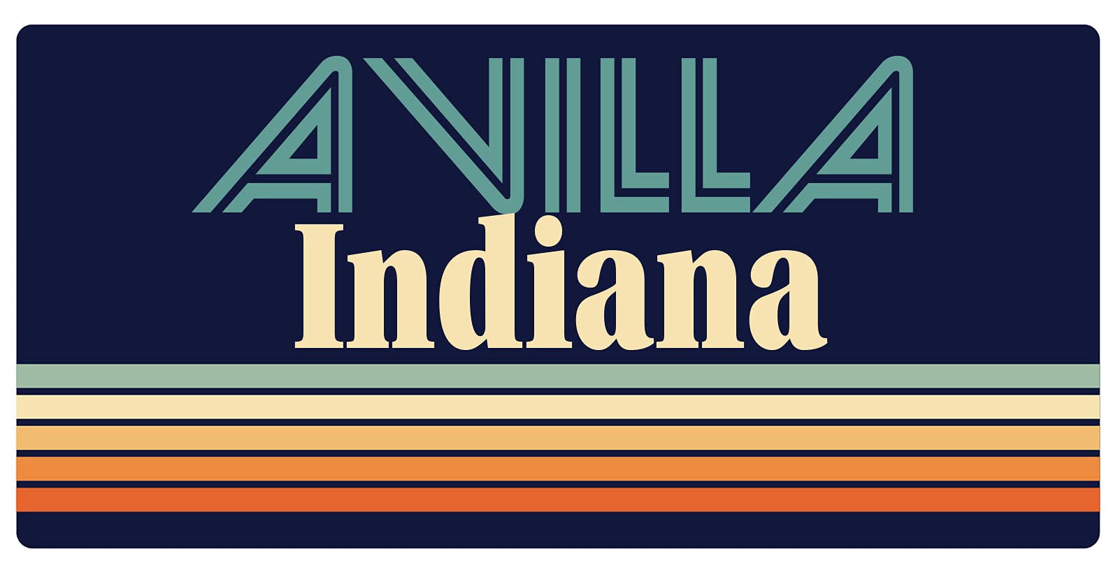Avilla Indiana 5 x 2.5-Inch Retro Fridge Magnet - Vintage Style Decorative Refrigerator Magnet for Home, Office & Dorm Room Decor