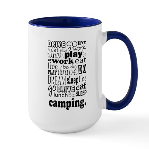 White/Navy Inside - Camping Gift Mugs