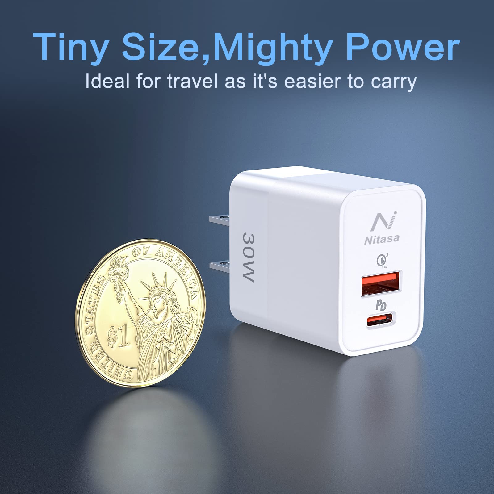 2 Pack 30W USB C Fast Charger with PD - Dual Port Wall Charger for iPhone 15/16 Pro Max, iPad Pro, Samsung Galaxy S23/S24, Google Pixel 8/9 | Super Fast Charging for Phones & Tablets | Perfect for Travel, Home & Office Use