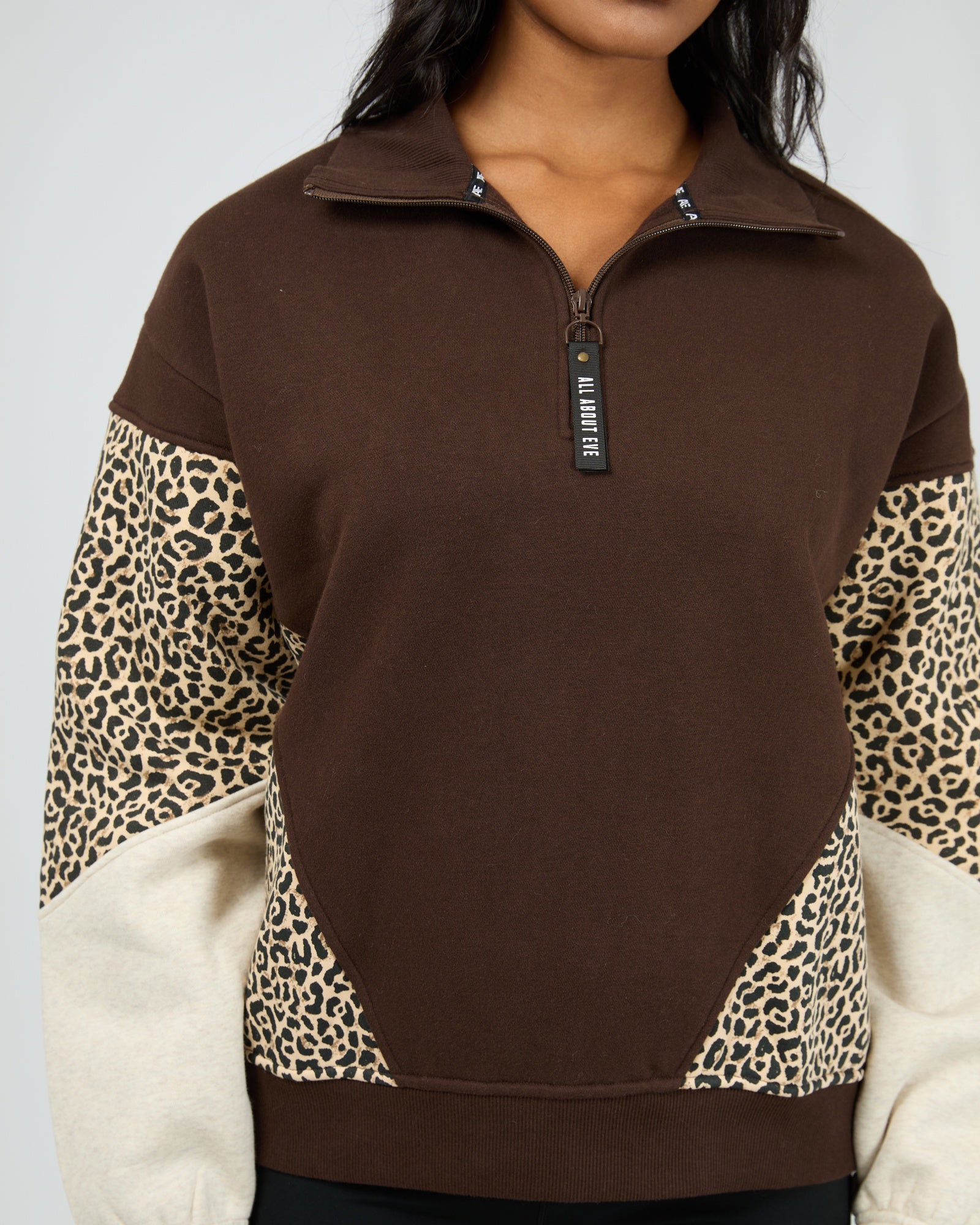 Savannah 1/4 Zip Pullover Sweatshirt for Men - Soft Brown Fleece Quarter-Zip Top for Casual Wear & Outdoor Activities