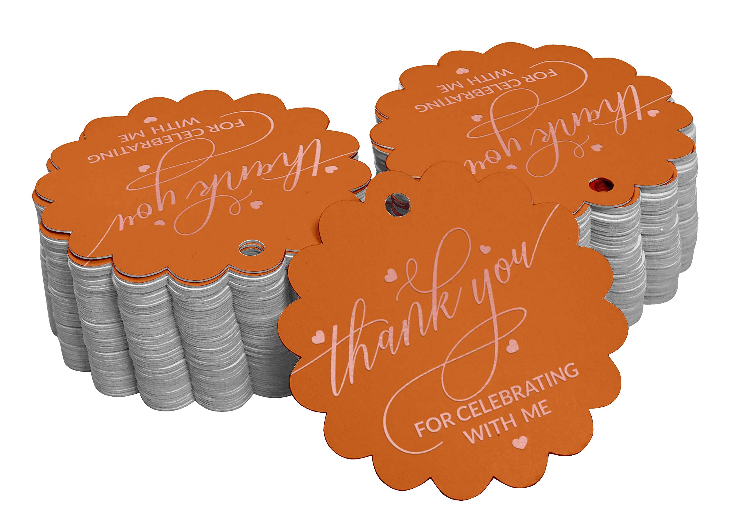 Premium Rose Gold Foil Thank You Tags for Birthday Party Favors - 50pcs Elegant Gift Tags for Wedding, Baby Shower & Special Events