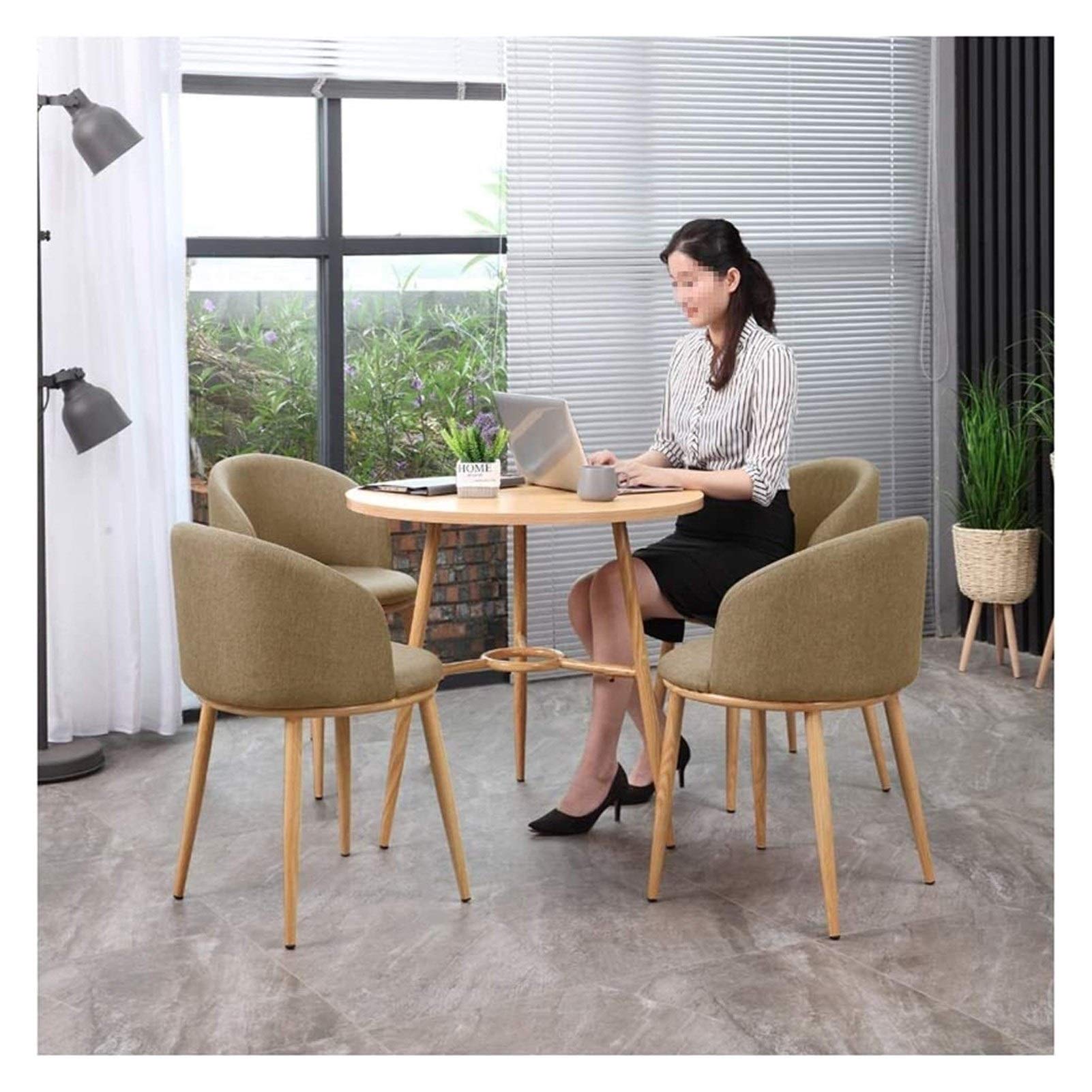 BUYT 5-Piece Office Reception Room & Lounge Furniture Set - Club Table, Dining Table, Chairs for Meeting Room, Coffee Break & Leisure Areas (80cm) - Perfect for Corporate Spaces, Waiting Areas & Conference Rooms