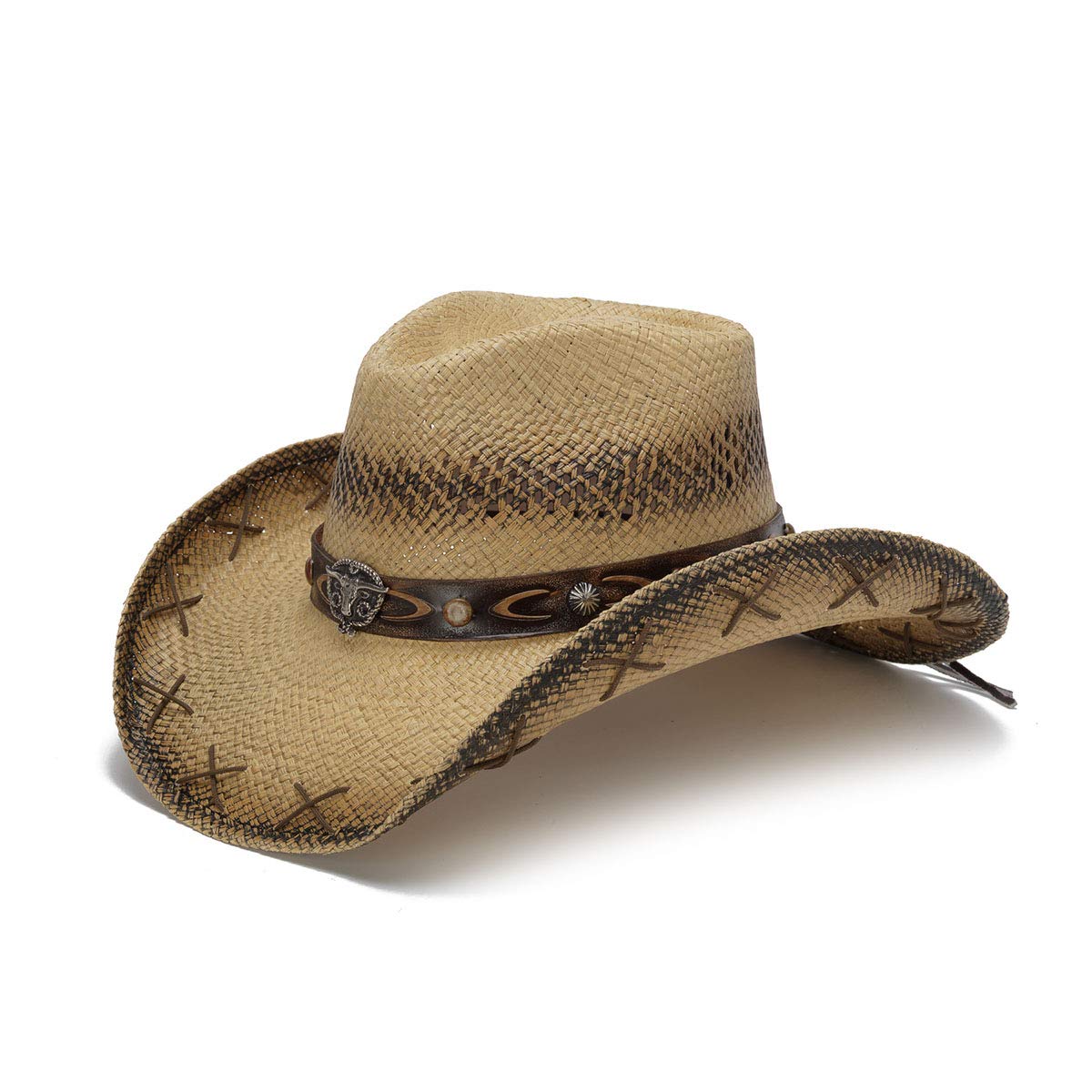 Stampede Hats Men's Kansas Western Cowboy Hat - Brown X Stitching for Rodeo, Country Music Festivals & Outdoor Adventures