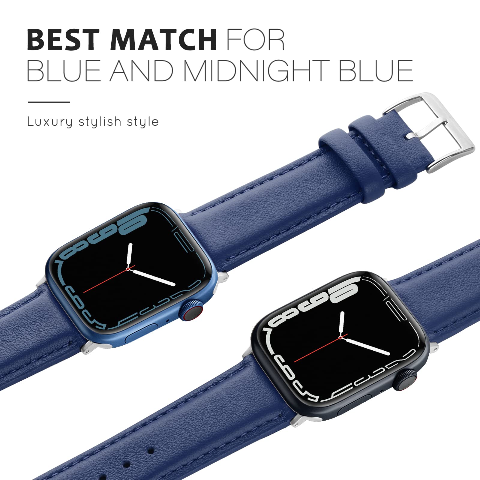 Genuine Leather Band for Apple Watch 38mm 40mm 41mm 42mm - Soft Replacement Strap Compatible with iWatch Series 10/9/8/7/6/5/4/3/2/1/SE/Sport Edition - Women's Fashion Accessory for Workout, Office & Daily Wear