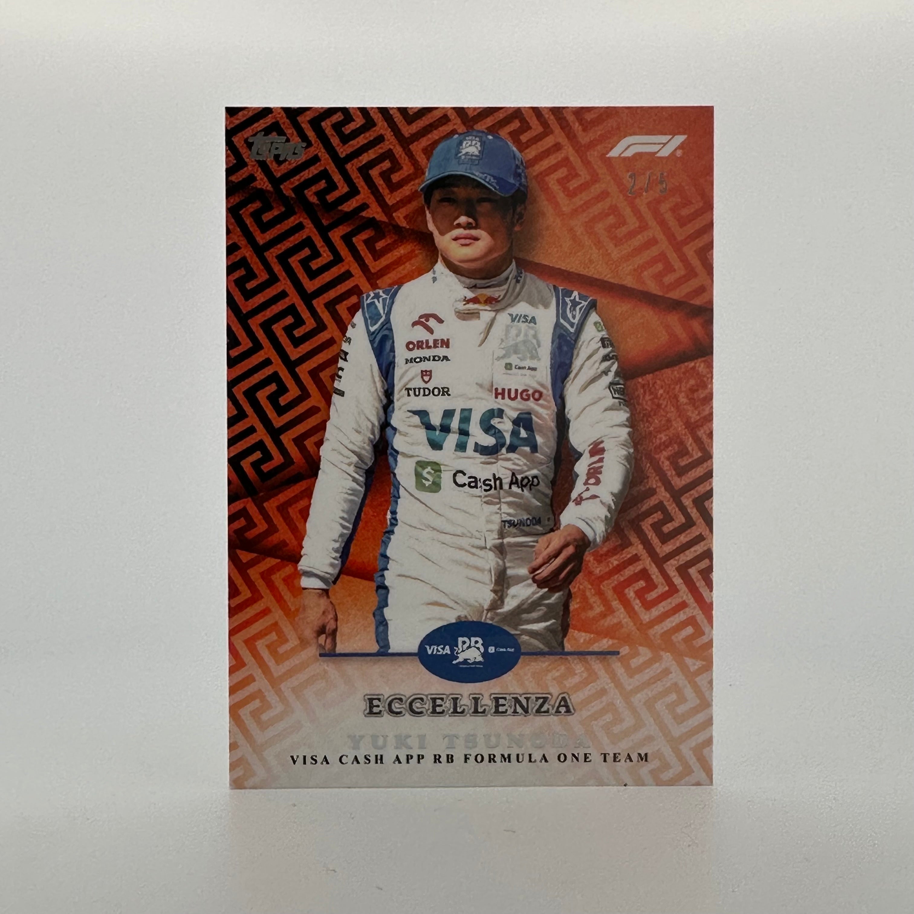 2024 Topps Eccellenza F1 Yuki Tsunoda Orange Driver Card - Perfect for F1 Collectors, Racing Fans & Sports Memorabilia Enthusiasts