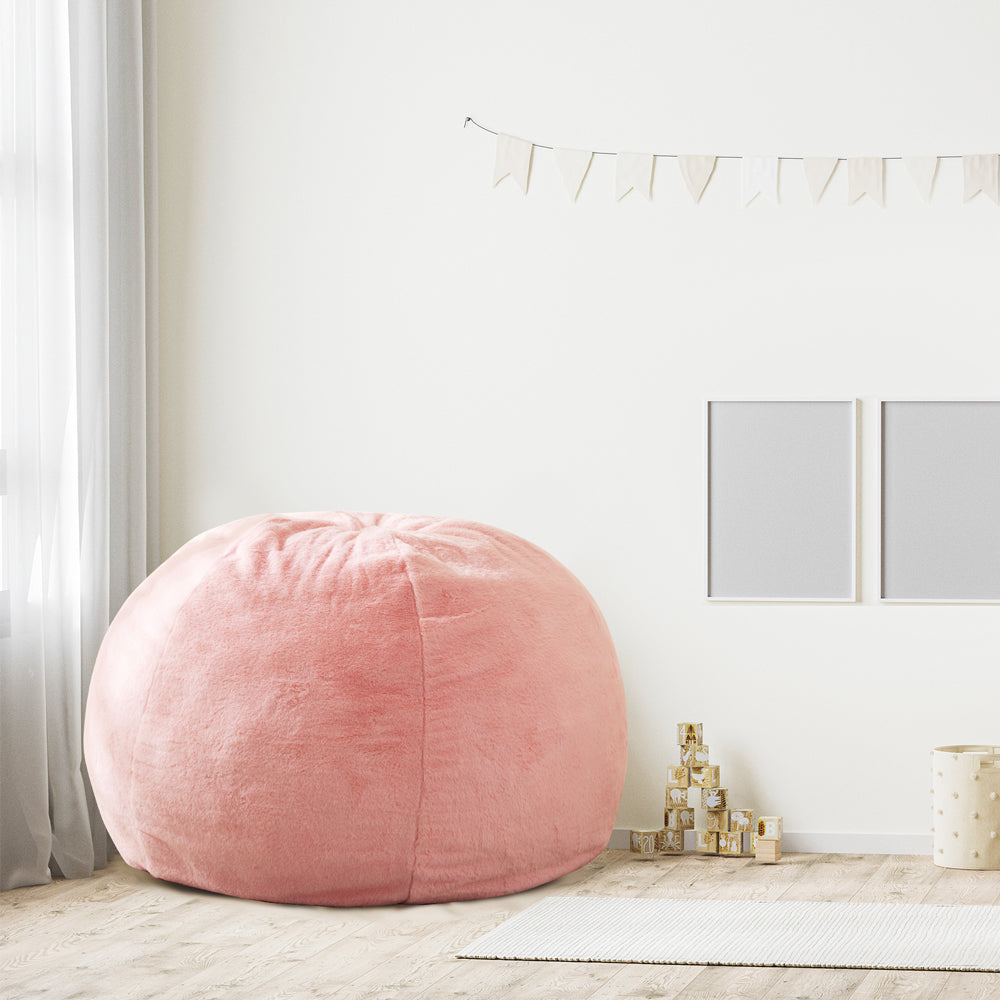 MAXYOYO 2-in-1 Convertible Kids Bean Bag Chair & Floor Bed - Soft Pink Lounge Chair for Boys & Girls - Perfect for Playroom, Bedroom, Reading Nook & Sleepovers