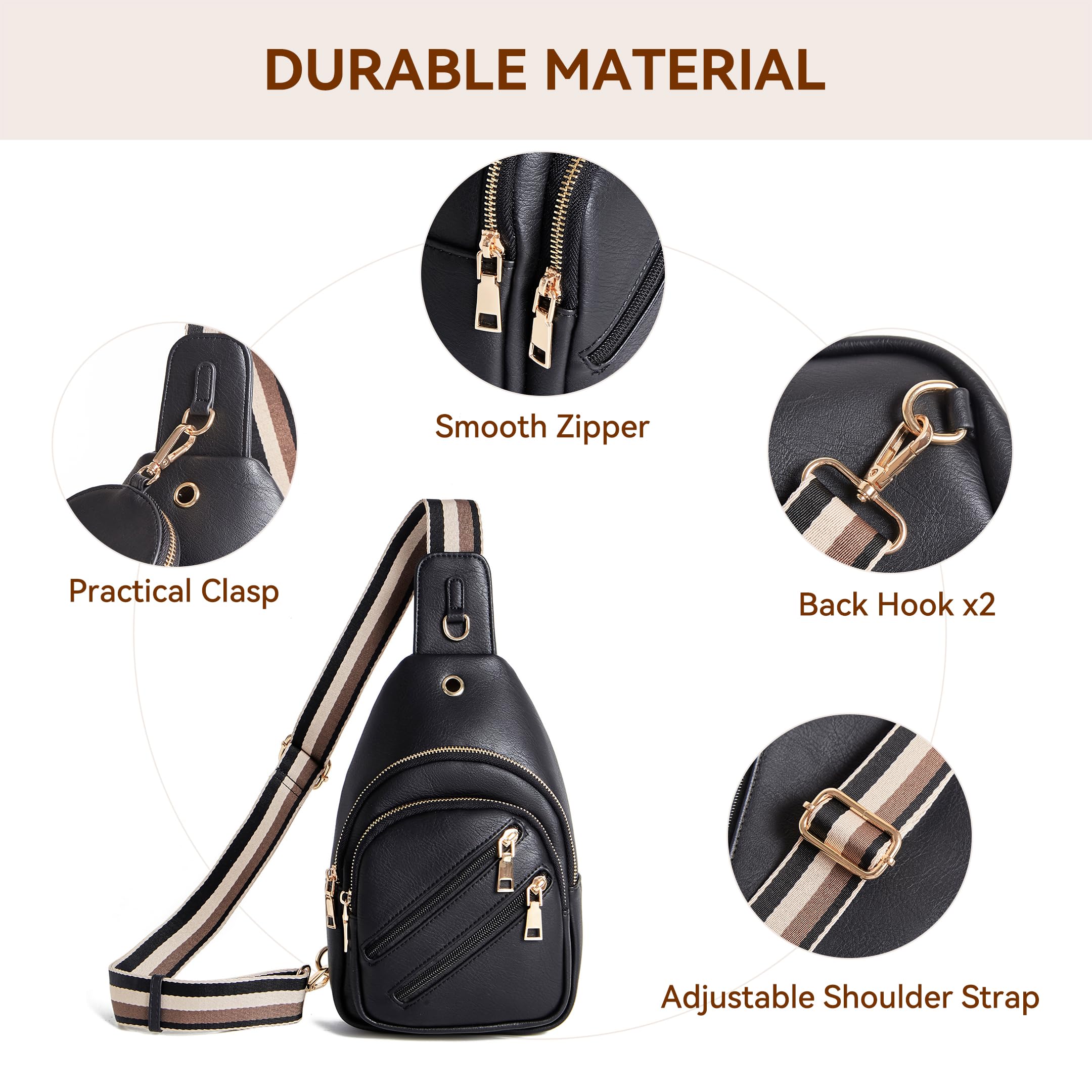 Women's Crossbody Sling Bag - Lightweight Fanny Pack for Travel, Gym & Daily Use - Hands-Free Purse for Running, Hiking & Shopping