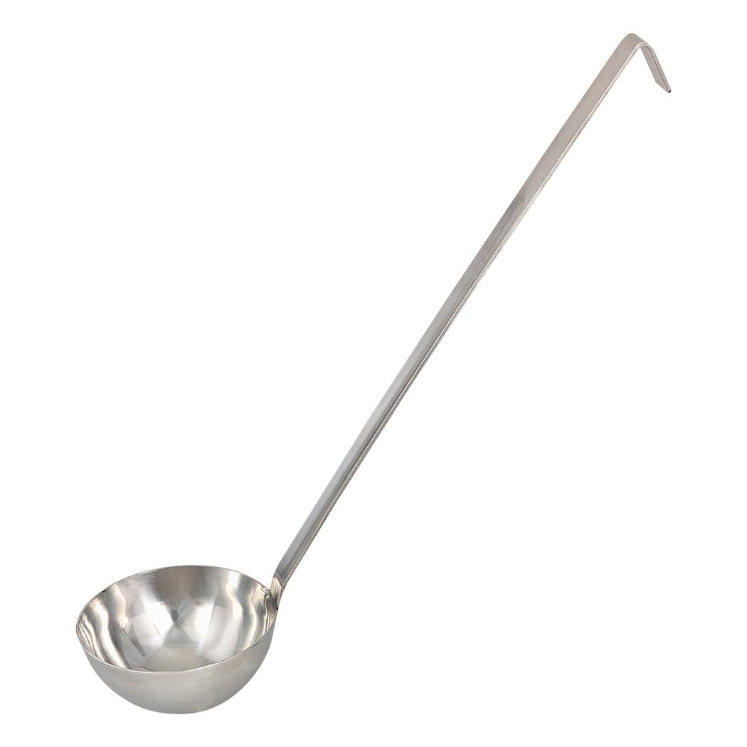 Browne 8 Oz Heavy Duty Stainless Steel Ladle with 13.5 Inch Ergonomic Handle - Perfect for Soup, Stew, Sauce Serving & Commercial Kitchen Use