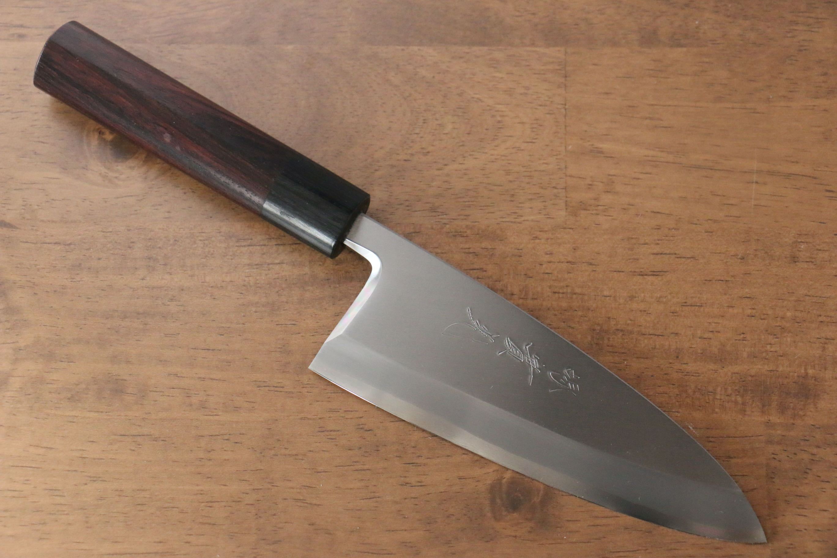 Jikko Silver Steel No.3 Deba Knife 150mm - Premium Japanese Kitchen Knife with Shitan Handle for Sushi, Fish Filleting & Professional Cooking