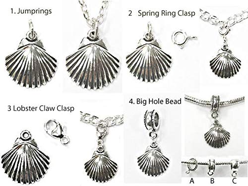 Rose Charm Sterling Silver 21mm - Silver Flower Charms for Jewelry Making - Valentine's Day Romantic Charms with Spring Ring Clasp (2 Pack) - Perfect for Necklaces, Bracelets & DIY Craft Projects