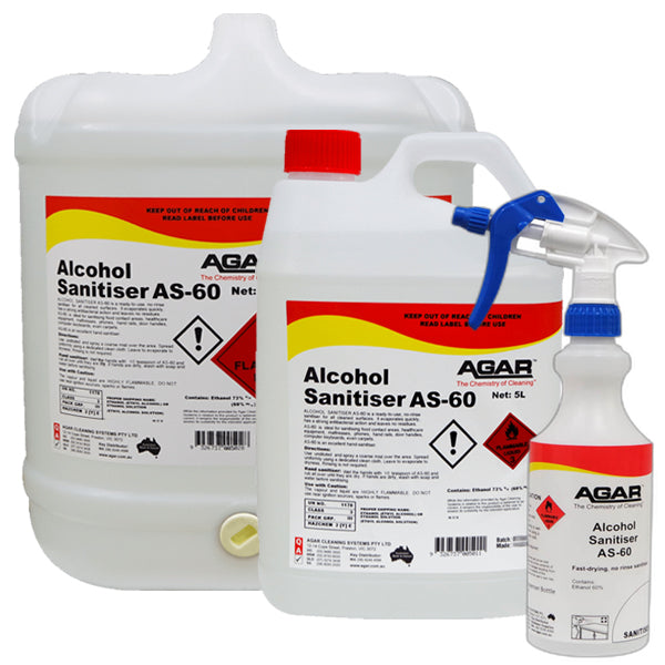 Agar Alcohol Sanitiser AS 60 | 70% Ethanol Hand Sanitizer & All Surface Disinfectant Spray | Kills 99.9% Germs | for Home, Office, Travel & Public Spaces