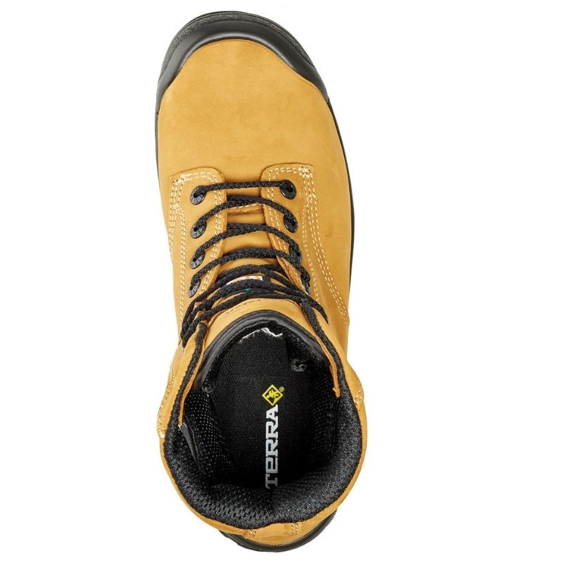 Terra Argo Men's & Women's 8-Inch Waterproof Composite Toe Work Safety Boots 2974B - Tan - Slip Resistant, Electrical Hazard Protection for Construction, Warehouse & Outdoor Jobs