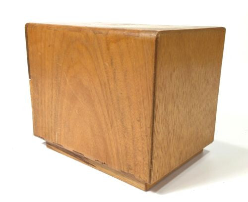 Vintage Mid Century Modern Two Drawer Wooden Storage Box - Solid Wood Jewelry Organizer for Bedroom Dresser & Home Decor