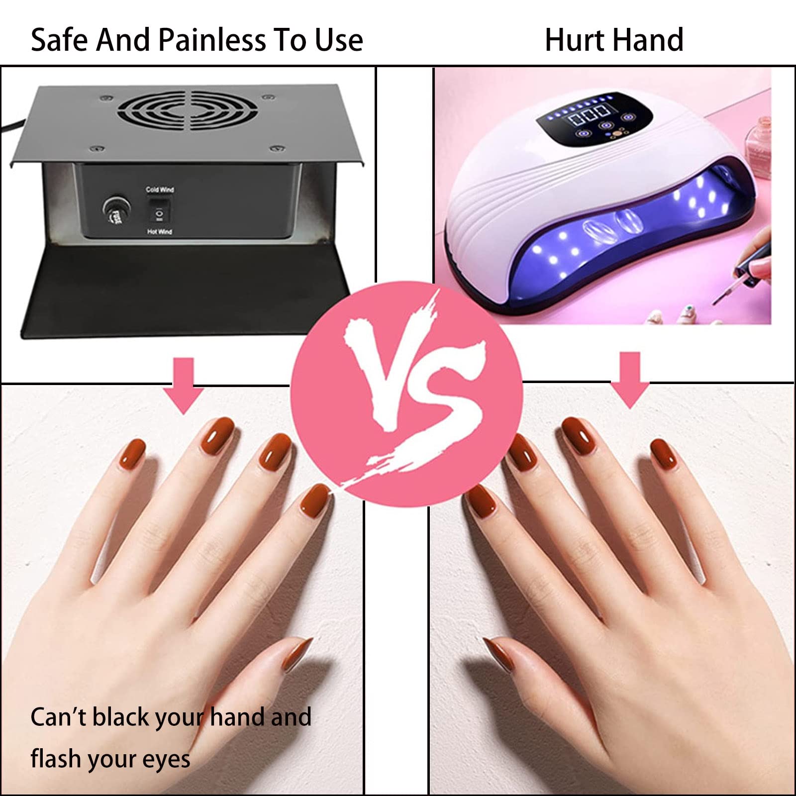 Professional 300W Nail Dryer for Gel & Regular Polish - Hot & Cool Air Nail Fan Blower for Manicure & Nail Art Salon | Fast Drying for Home & Salon Use