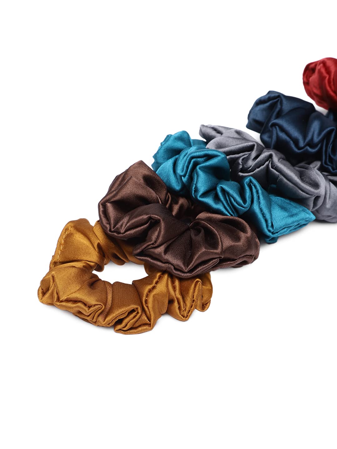 6 Pcs Satin Silk Scrunchies Hair Bands for Women - Soft Hair Ties, Stylish Hair Accessories for Ponytails, Buns & Everyday Use