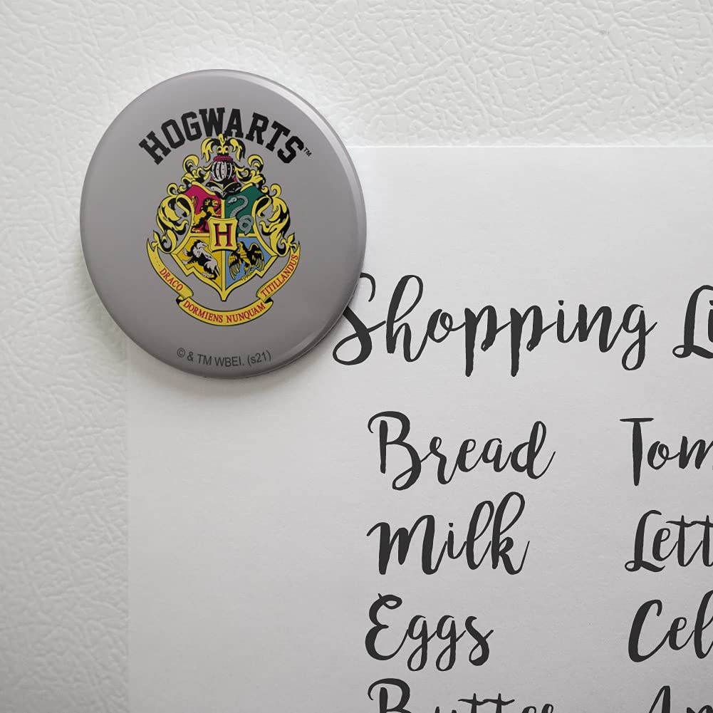 Harry Potter Hogwarts Crest Kitchen Refrigerator Magnet - Decorative Fridge Button for Harry Potter Fans, Perfect for Home, Office, and Dorm Room Decor