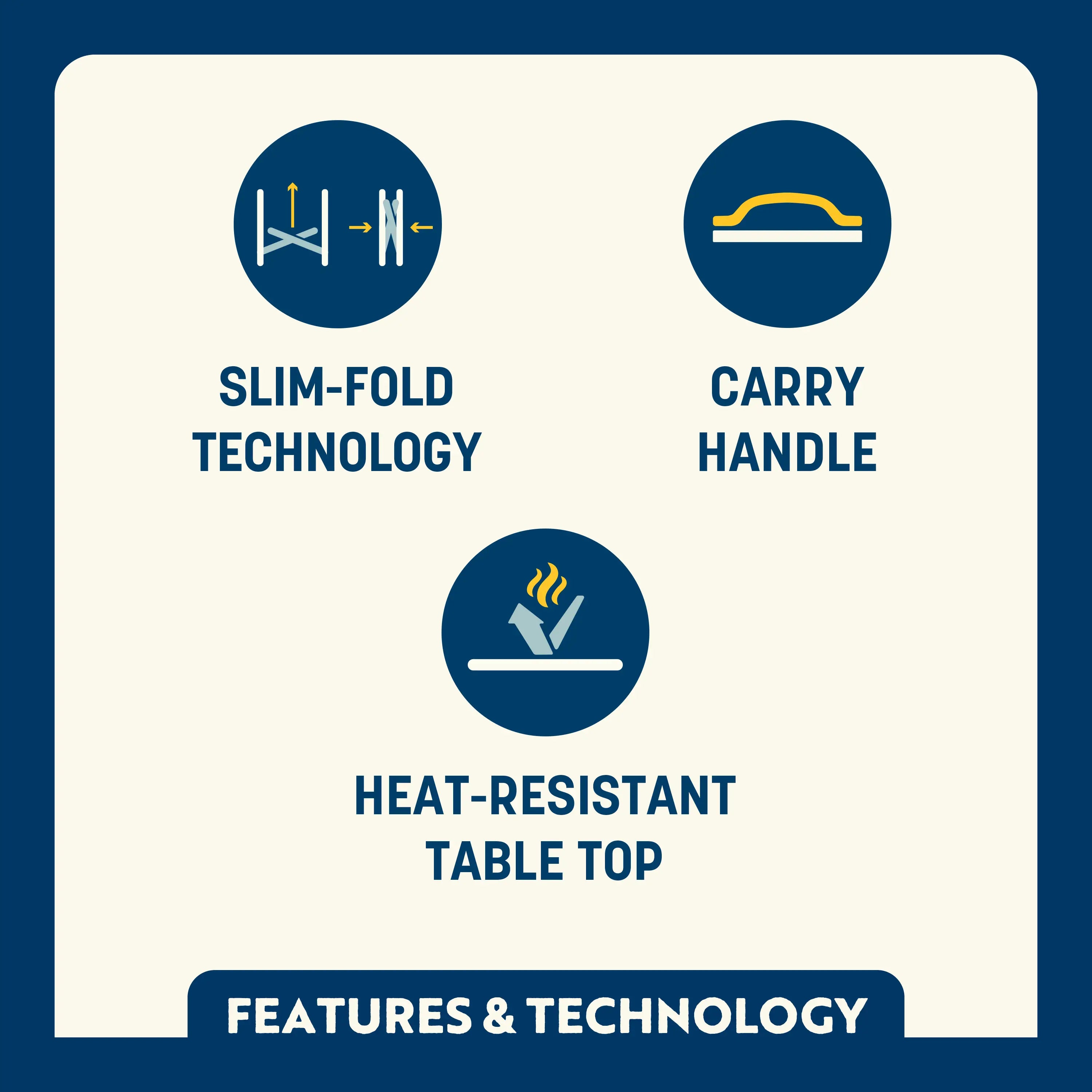 Slim Fold Table XL™ - Portable Folding Table for Camping, Picnics & Small Spaces | Lightweight, Durable & Easy to Store | Perfect for Outdoor, Home & Office Use
