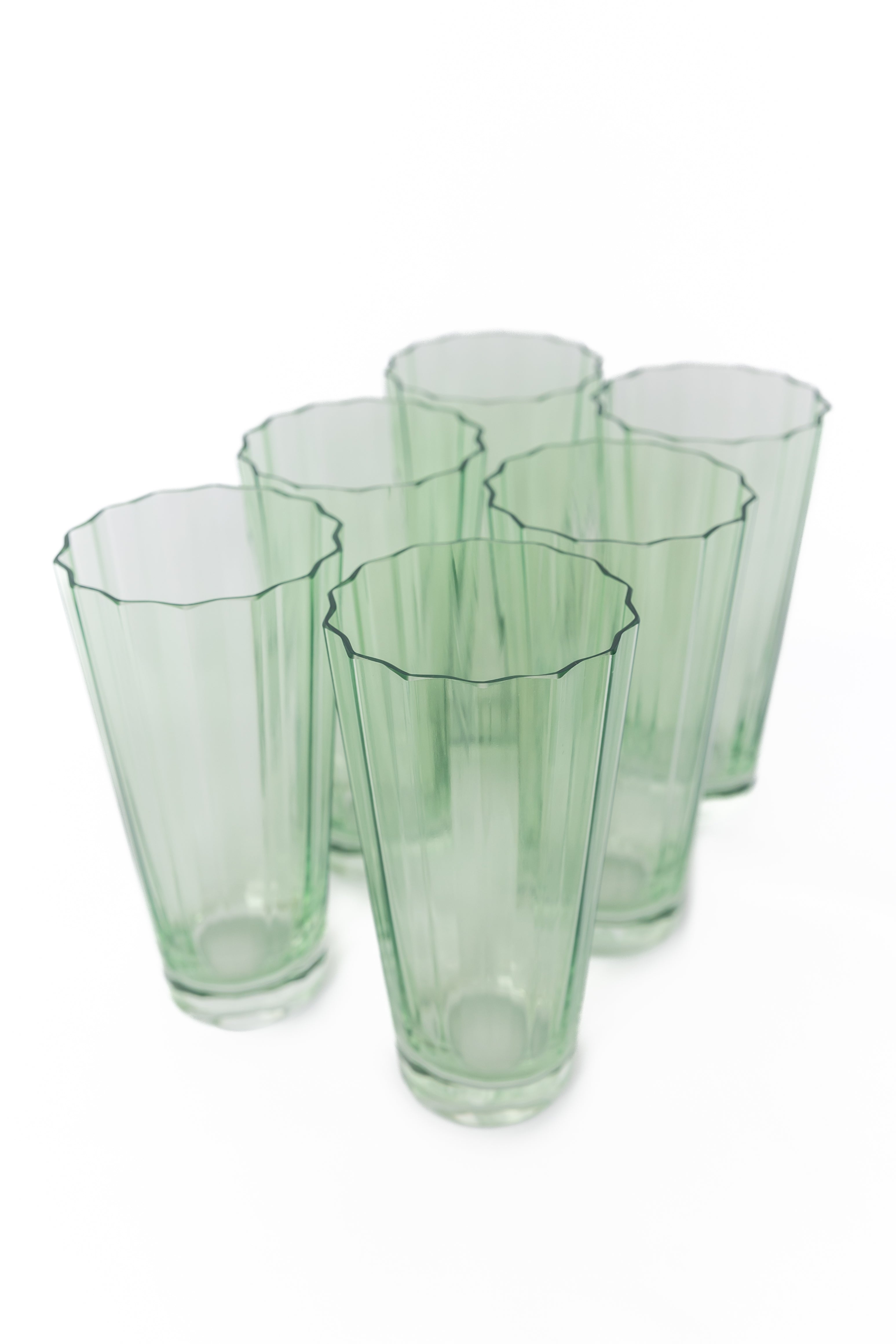 Estelle Colored Sunday Highball Glasses Set of 6 - Mint Green | Elegant Drinking Glasses for Cocktails, Iced Tea & Entertaining | Perfect for Home Bar, Parties & Gifts