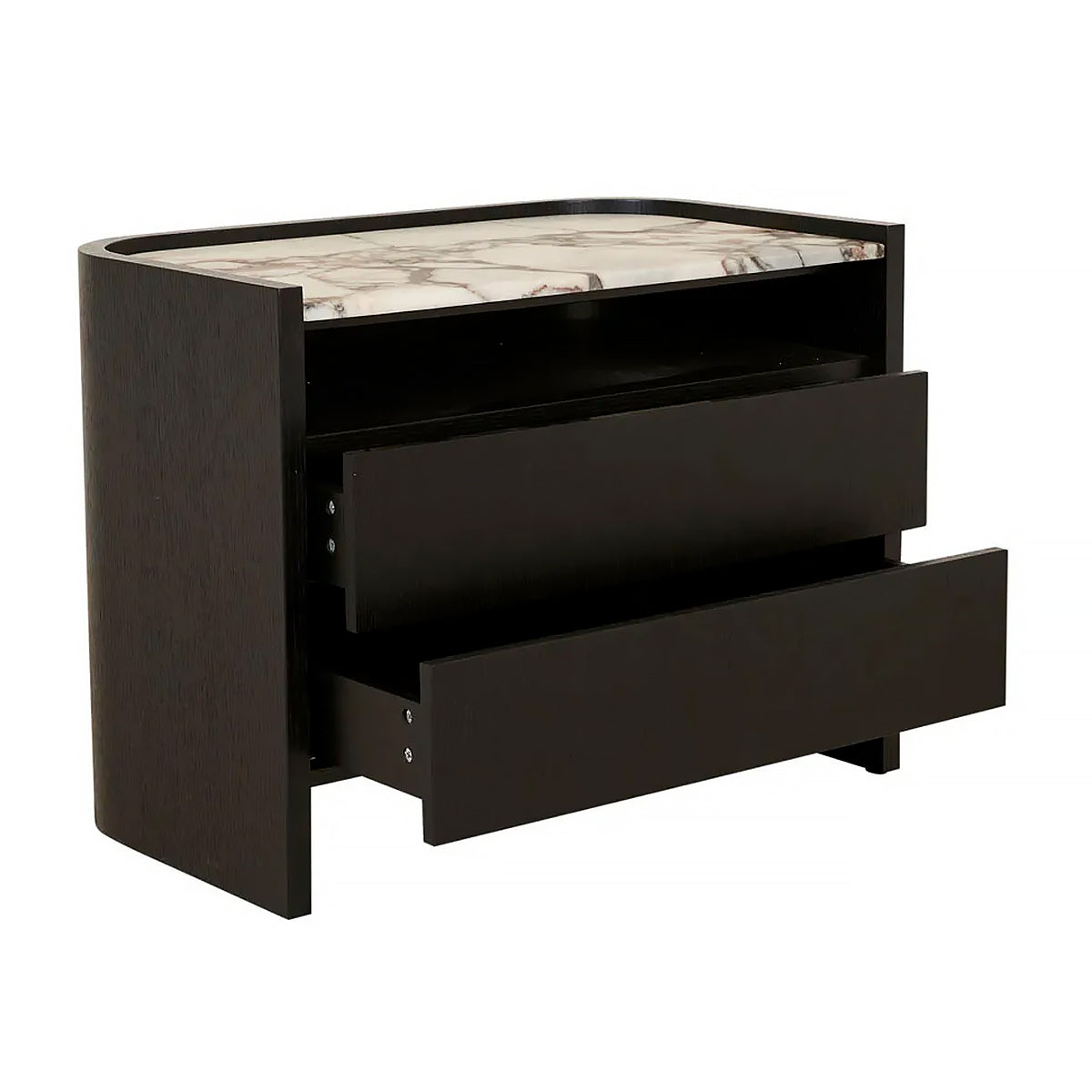 Elsie 2 Drawer Nightstand - Modern Bedside Table with Storage for Bedroom, Living Room & Office - Compact Night Stand with Drawers for Small Spaces