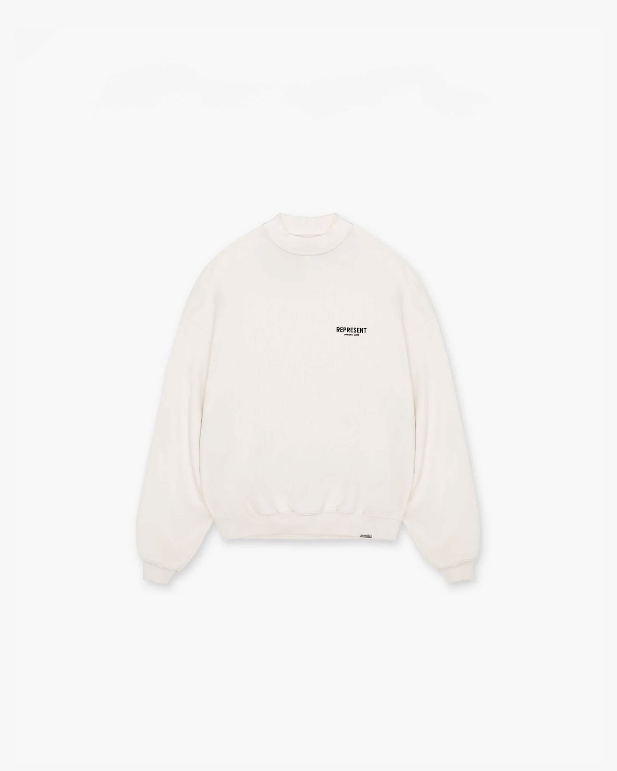 Represent Owners Club Sweater - Premium Cotton Crewneck Pullover for Men & Women | Flat White Color | Perfect for Streetwear, Casual Outfits & Lounge Wear