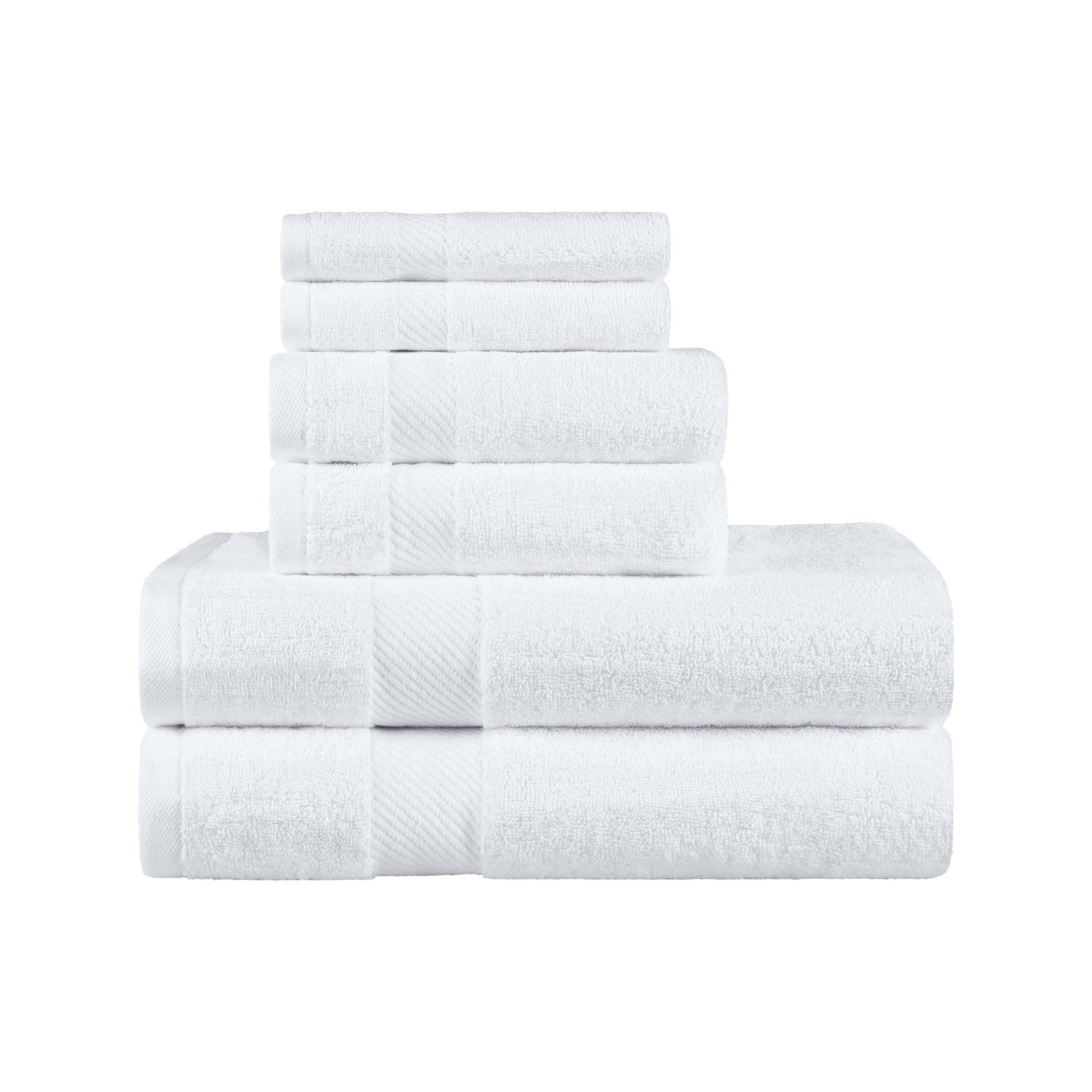 Premium 6-Piece Egyptian Cotton Towel Set with Dobby Border - Ultra Soft & Absorbent Bath Towels for Luxury Spa, Hotel & Home Use