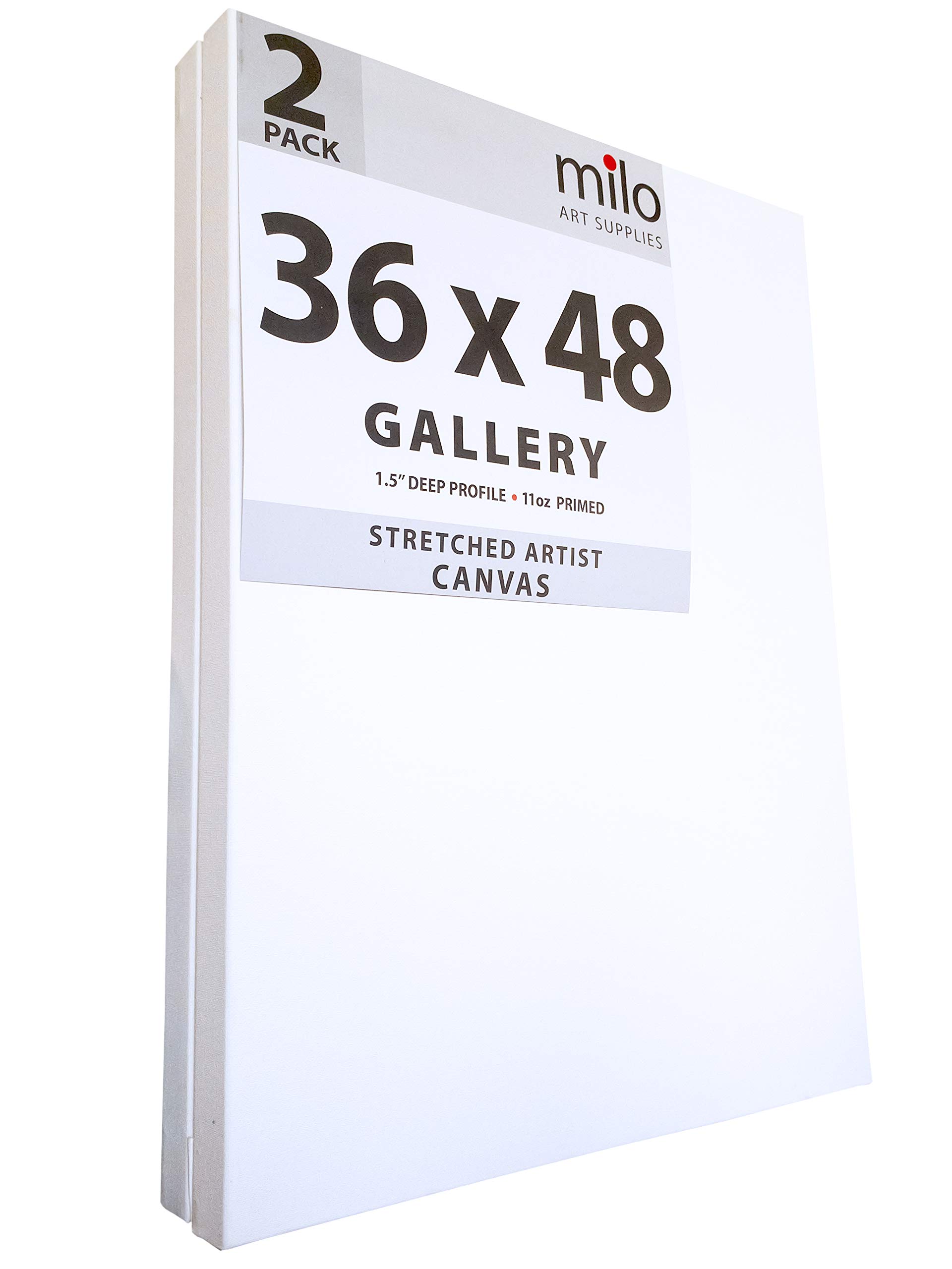 Milo Stretched Artist Canvas - 36x48 Inches, 2 Pack, 1.5
