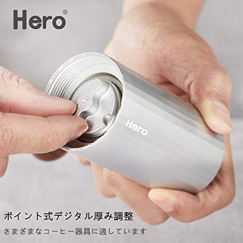 Premium Hero S01 Manual Coffee Grinder - Adjustable Stainless Steel Burr, ABS Shell (Brown) - Perfect for Espresso, French Press & Travel Use