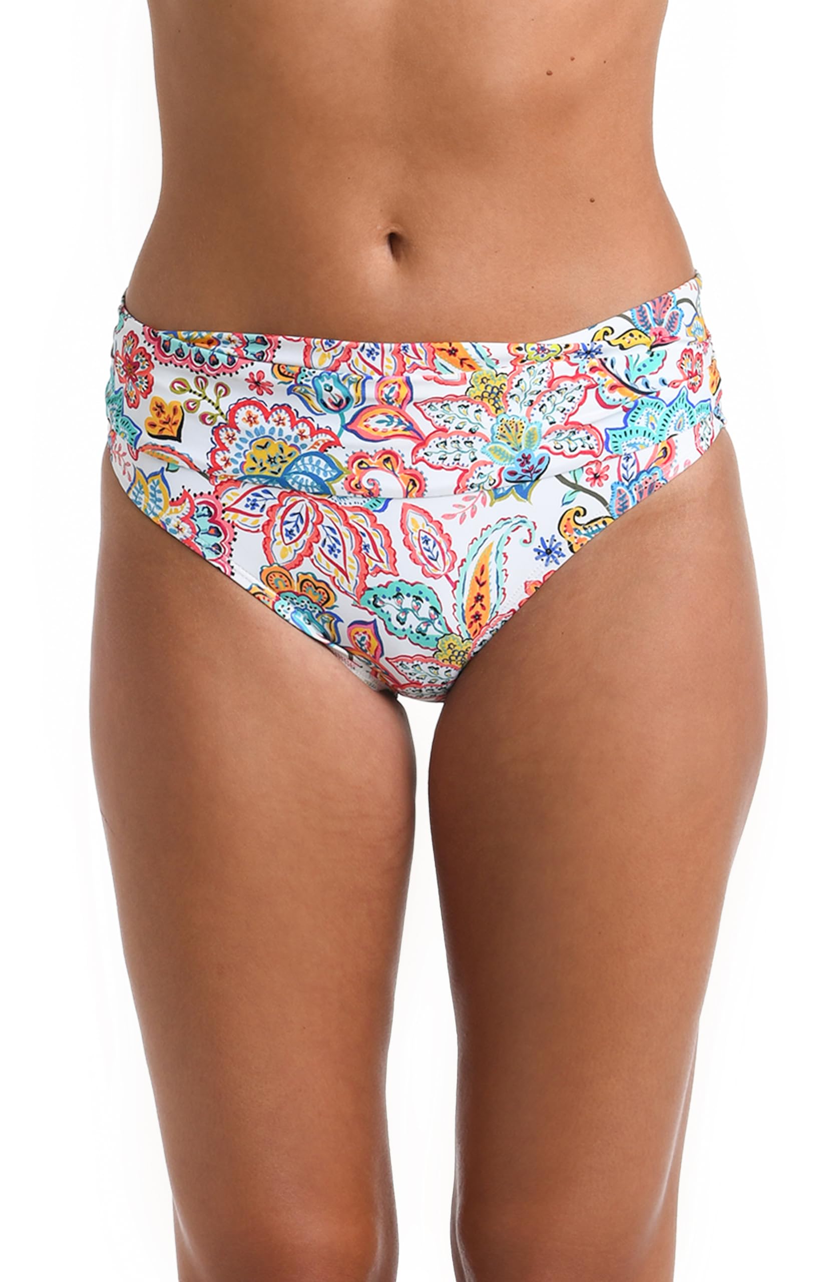 La Blanca Women's Hipster Bikini Bottom with Ruffled Band - Comfortable Swimwear for Beach, Pool & Vacation