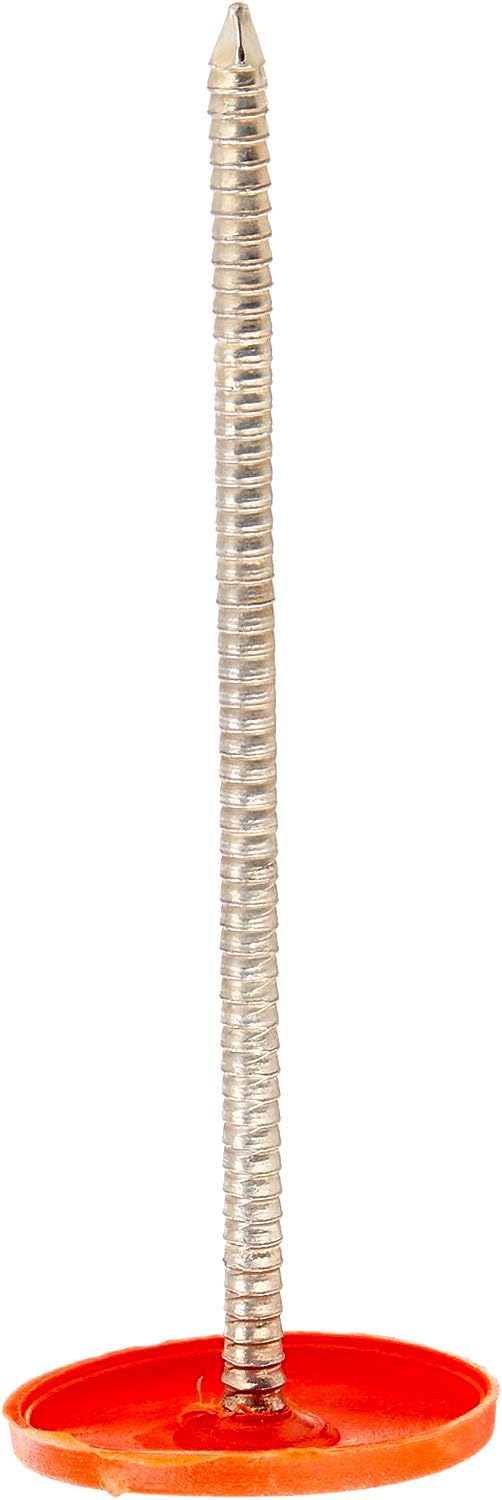 250 Pack - 3 Inch Galvanized Round Plastic Cap Roofing Nails for House Wrap, Foam Board, Roofing Felt & Insulation Film - Durable Tar Paper Nails for Home Construction & Roofing Projects