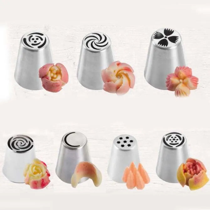 12-Piece Floral Piping Tip Set for Cake Decorating - Perfect for Buttercream Flowers, Cupcakes, and Wedding Cakes
