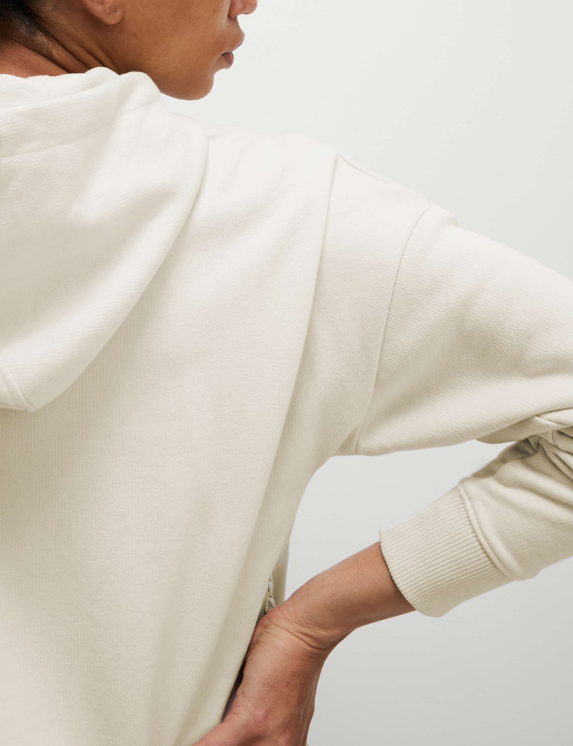 Premium Cotton Rich Mesh Panel Relaxed Hoodie for Men & Women - Soft & Breathable Pullover Sweatshirt - Ivory - Perfect for Casual Wear, Gym & Outdoor Activities