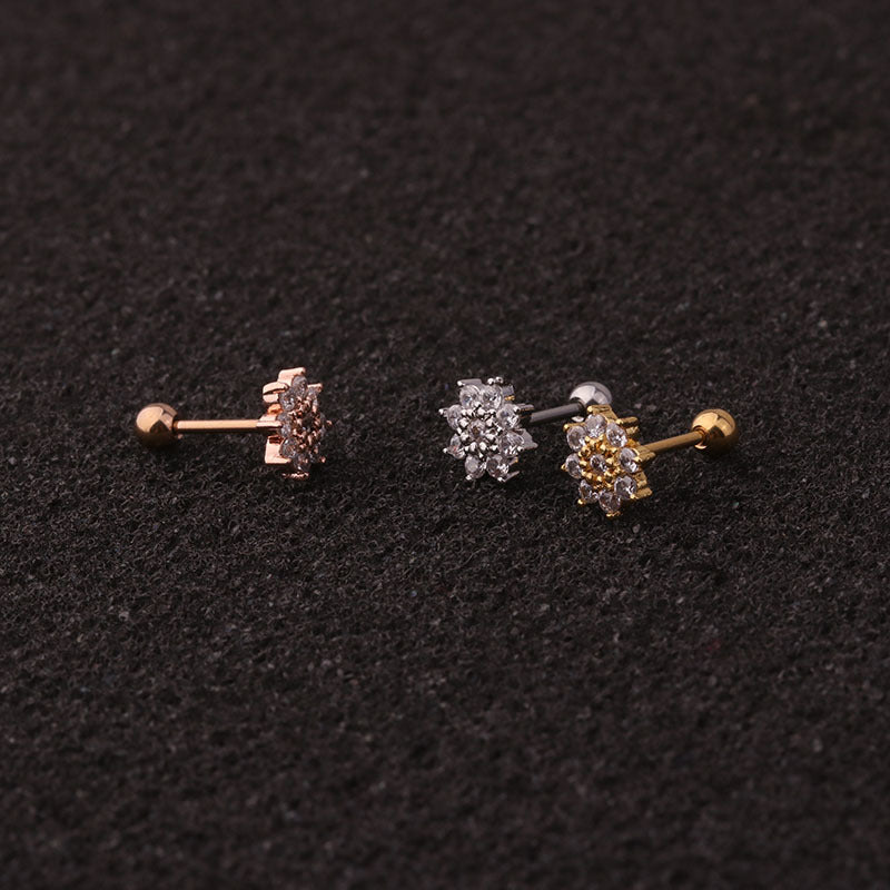 20G Rose Gold Shooting Star Barbell Cartilage Earring Stud - Hypoallergenic Cartilage Piercing Jewelry for Women | Perfect for Helix, Tragus & Conch Piercings
